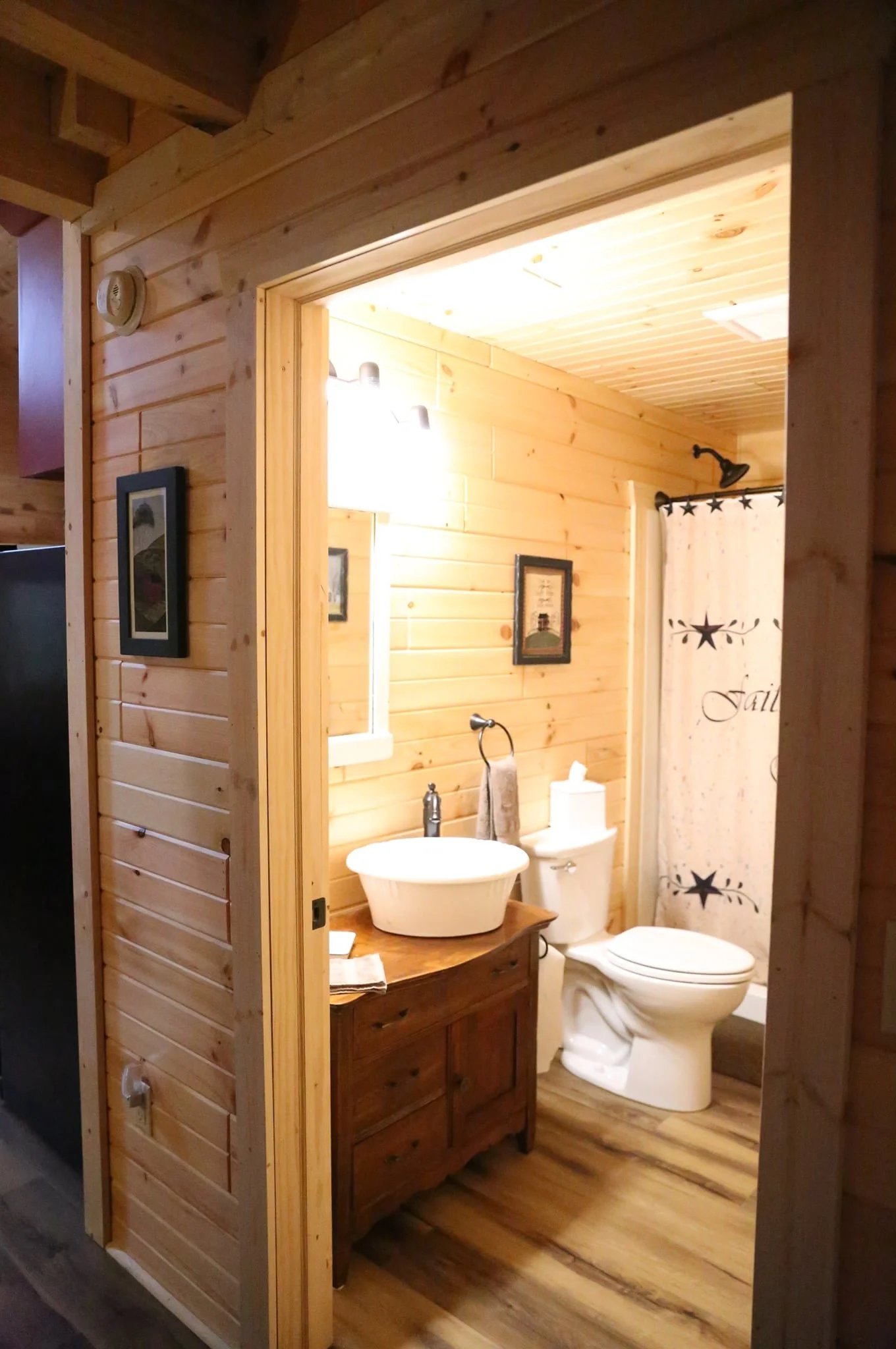 Main floor bathroom with walk in shower