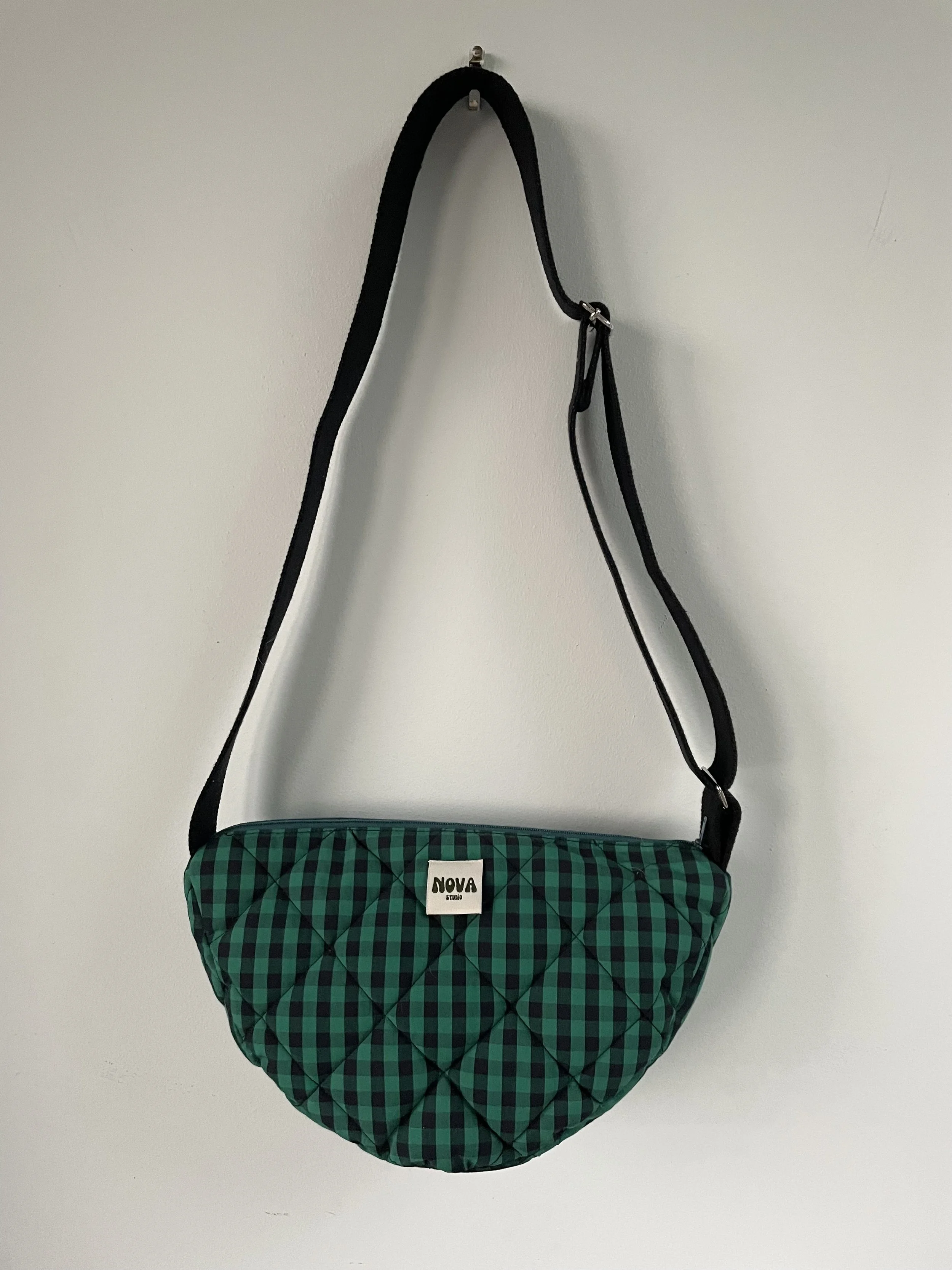 Green & Black Gingham Bum Bag