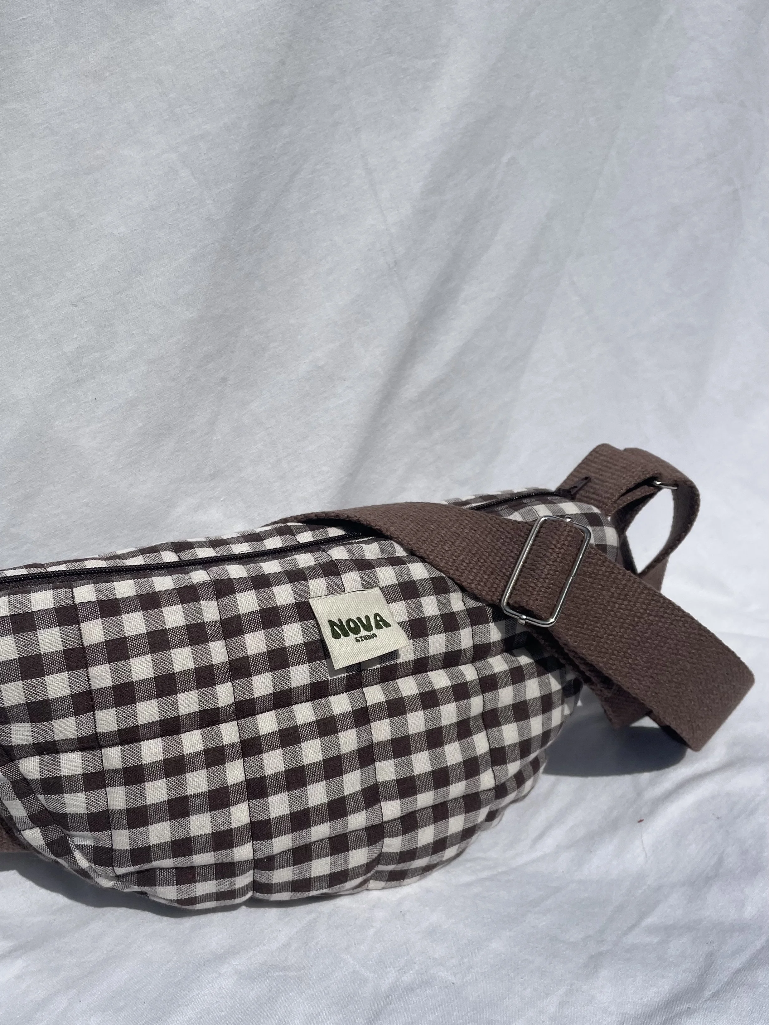 Brown Gingham Bum Bag