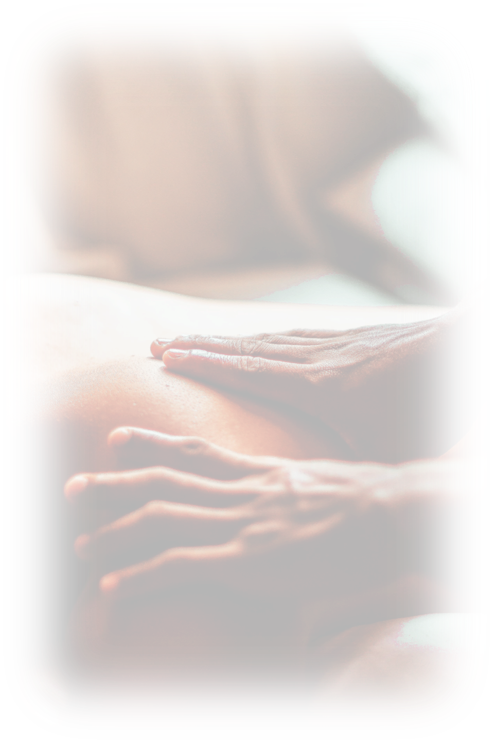 Close-up of two people engaging in a massage or intimate touch, focusing on their hands and upper bodies.