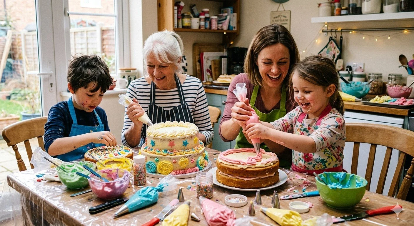 Family Night Cake Decorating