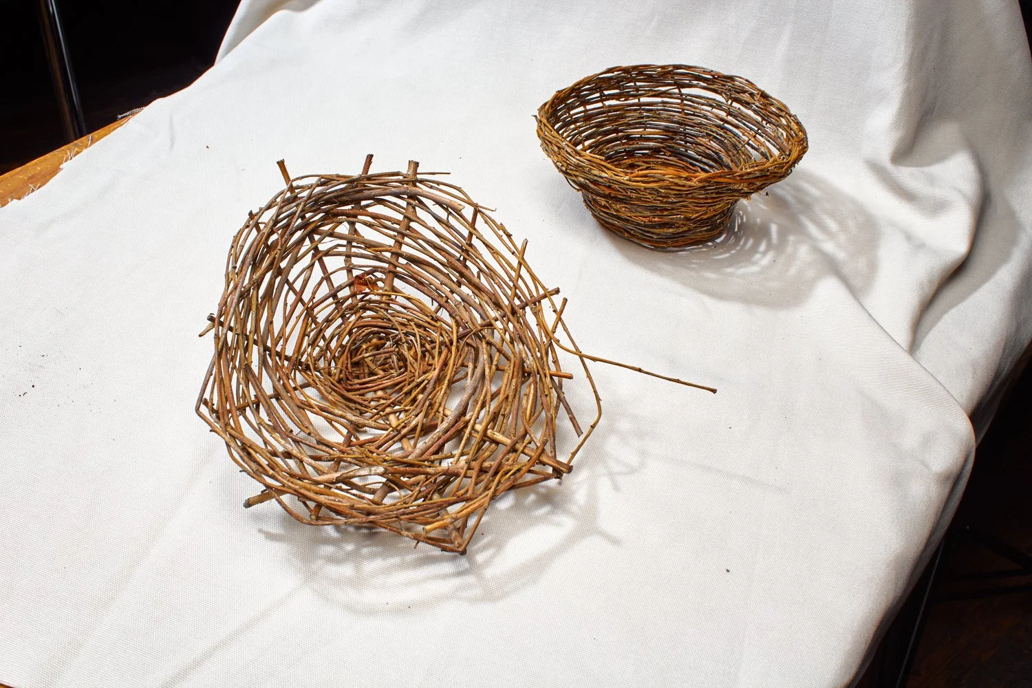 first and second willow basket
