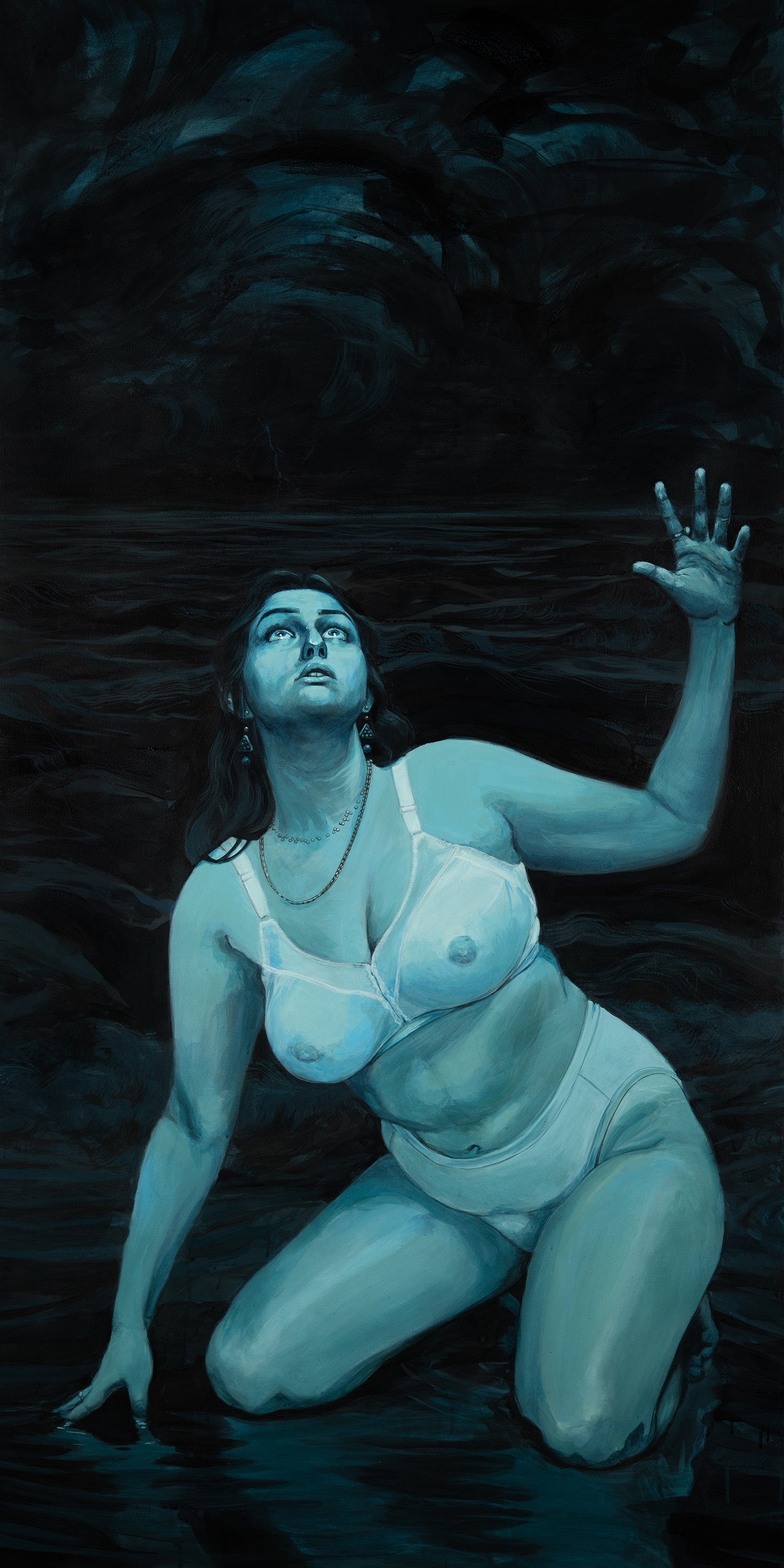Not me, Acrylic on Panel, 35"x70" 2023