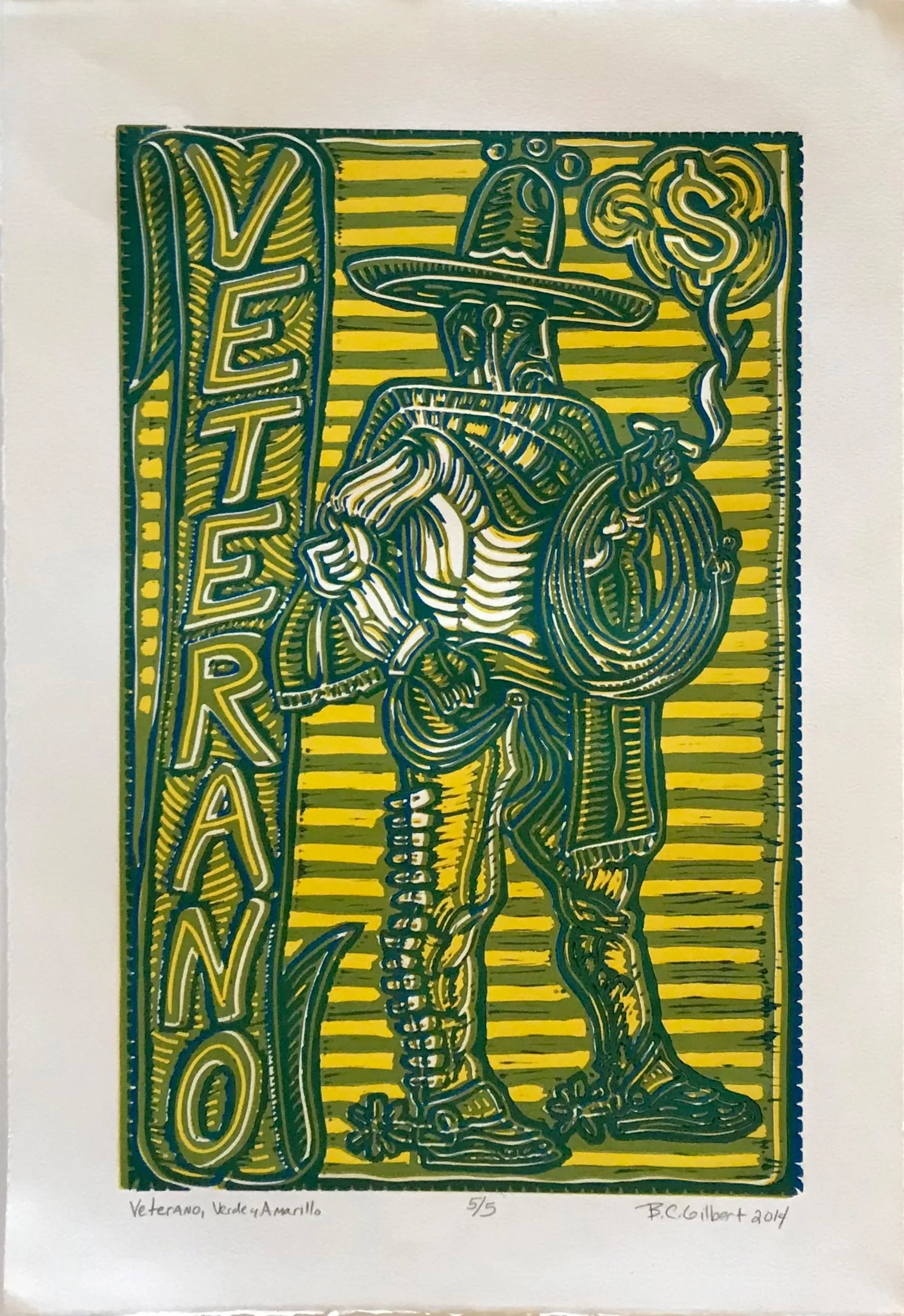 Veterano verde y amarillo