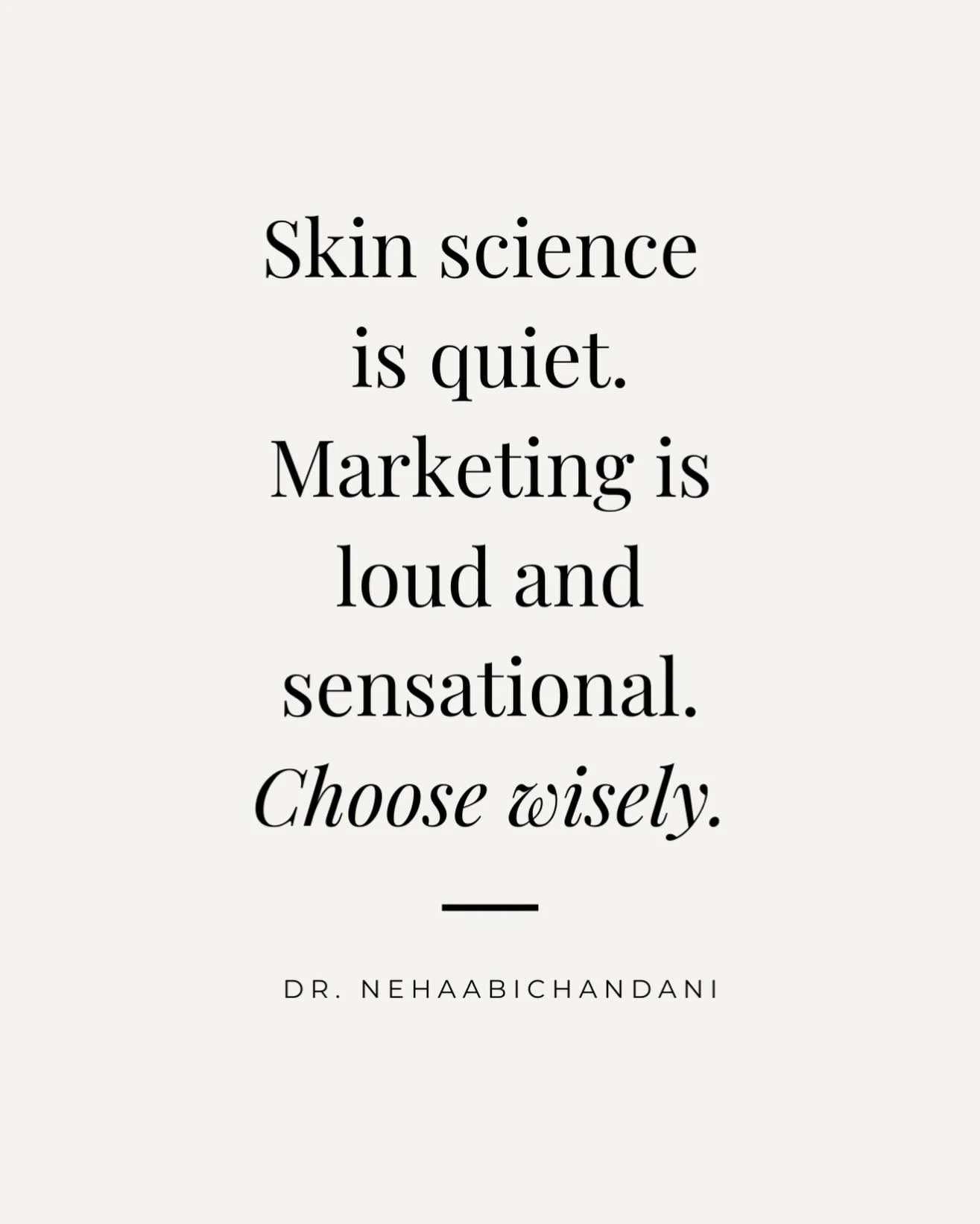 This spoke so loudly to me.

If you have felt overwhelmed by skincare, this may be why.

Your algorithm is designed to sell you the next best thing. The new trend. The cure all product. 

Just because it keeps showing up on your feed, does not mean i