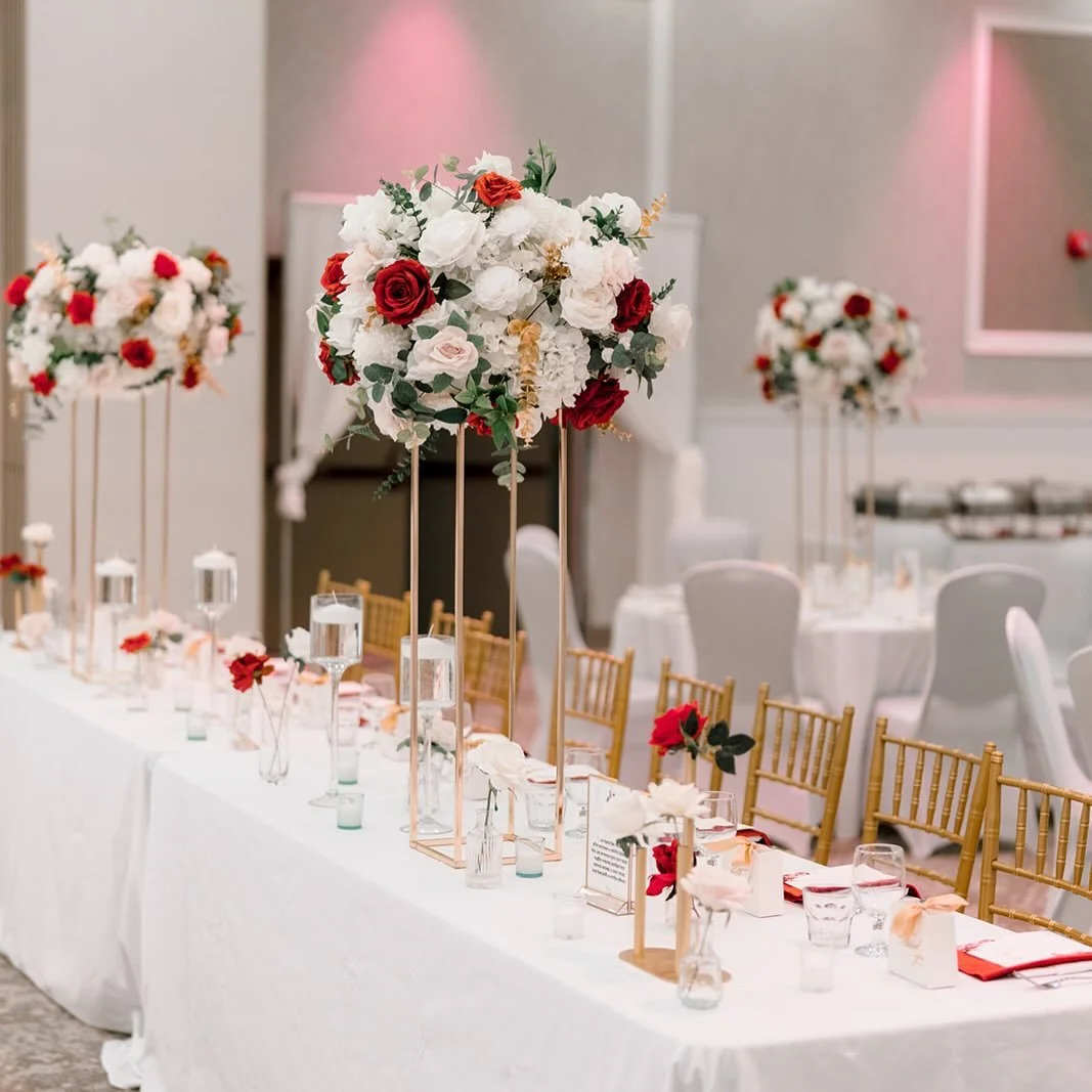 Red was certainly the colour of the season ❤️

Photos @palmtreewedding 
Venue @sainteliascentre 
Head table chairs @l_e_partyandeventrentals