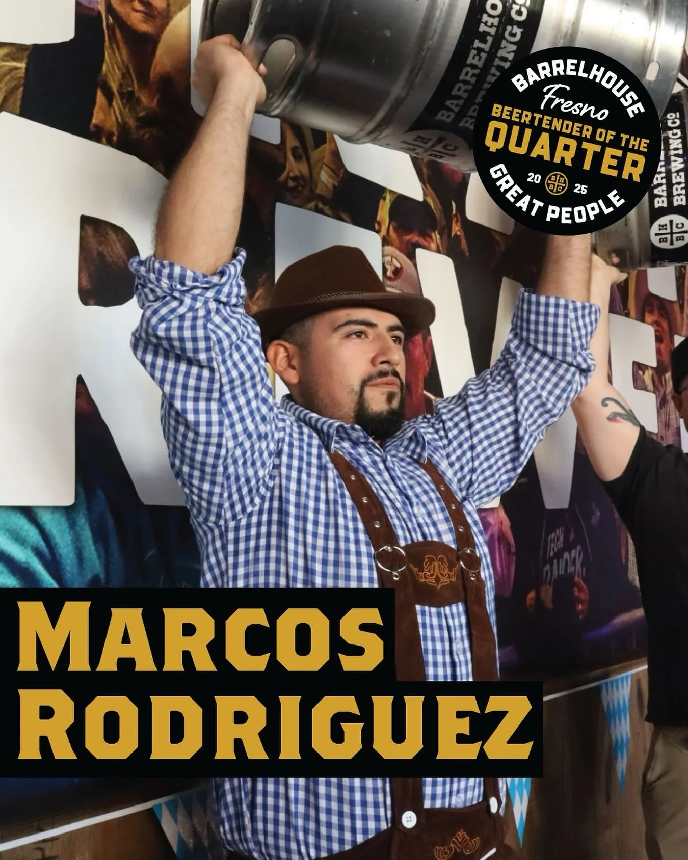 Congrats to our Beertender of the Quarter &mdash; Marcos Rodriguez! 

Although Marcos is one of the newest members of our taproom crew, he&rsquo;s already made a huge impact. 

Through his hard work, positive attitude, and willingness to take on any 