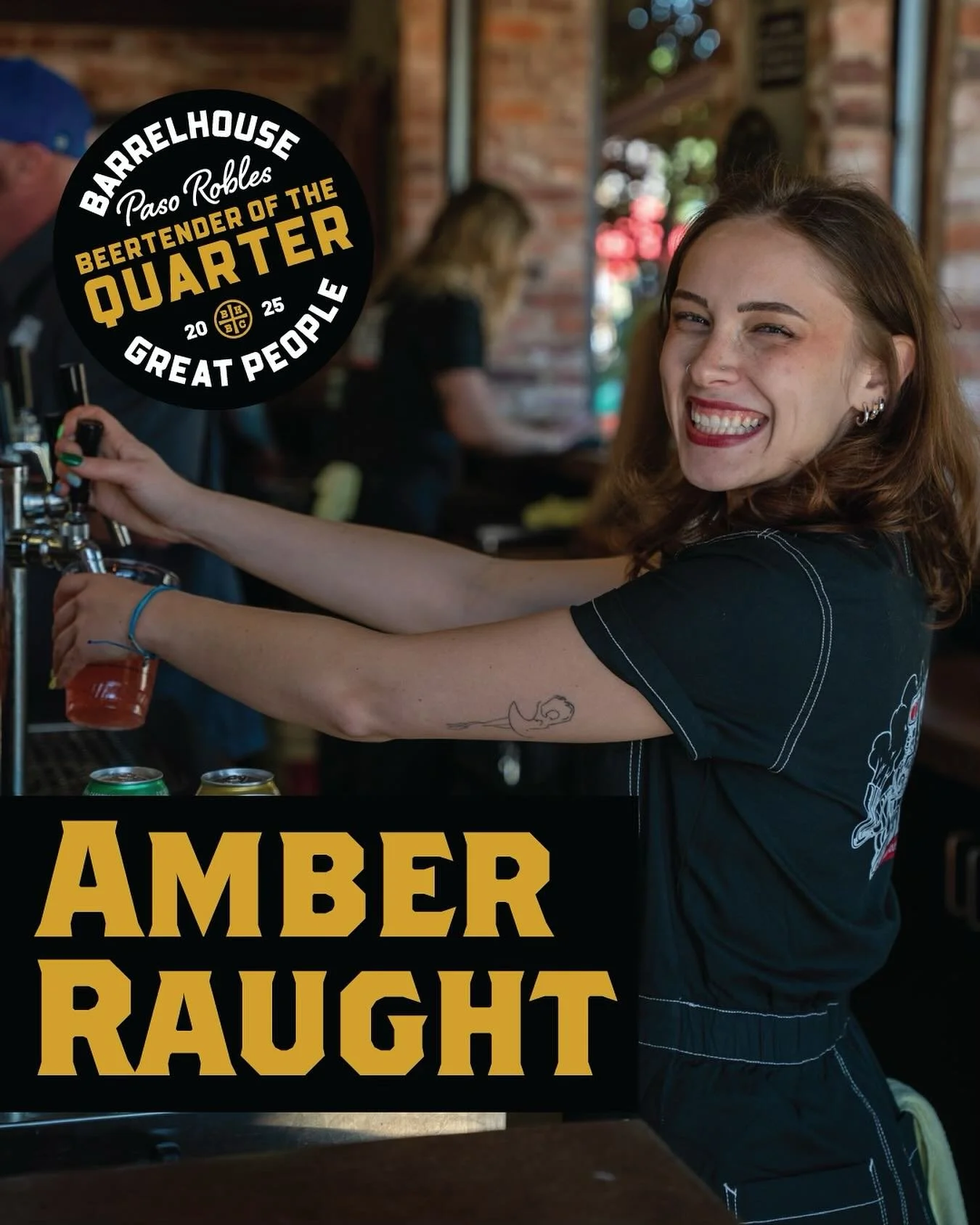 Cheers to our Beertender of the Quarter &mdash; Amber! 

For always being down to help, never backing away from a task, and bringing good times to every shift. You&rsquo;re the kind of teammate who makes work more fun and the kind of beertender who m