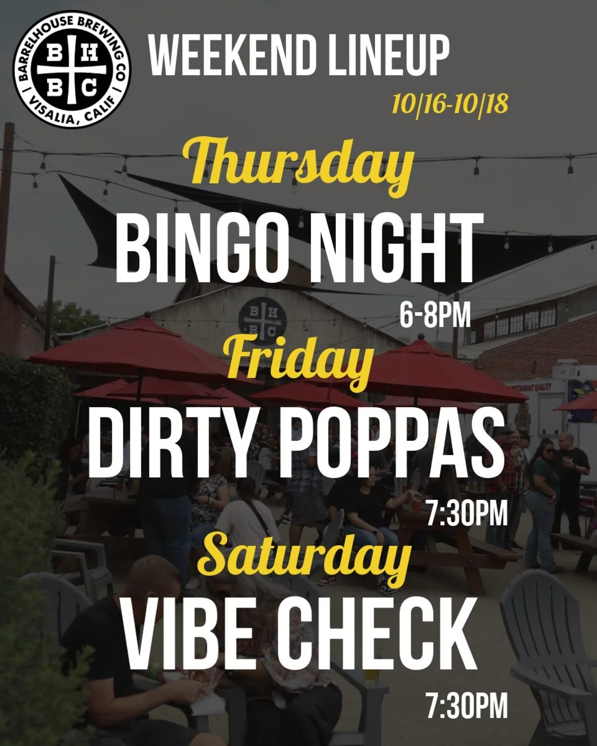 This week at BHBC🍻 
Come by for a brew &amp; stay for the Good Times! 
See ya soon!
Cheers✨
#goodpeoplegoodtimesgreatbeer