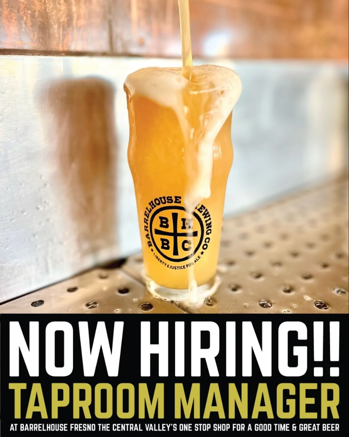 Want to join our Fresno BHBC family!🍻
We are hiring a taproom manager to 
lead all the Good Times!
Apply with the link in our bio🔗
Cheers✨