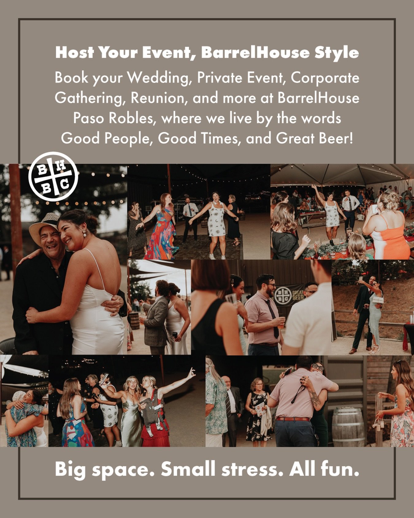 Planning something this year?
Make it a BarrelHouse celebration.🎉 

Our private event space has room to gather, beer brewed on-site, and a vibe that just works. Birthdays, work parties, milestones &mdash; whatever the reason, this is where it all co