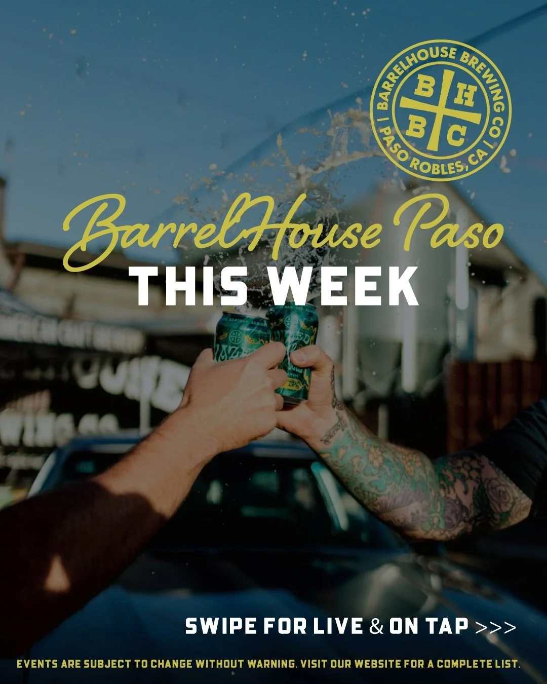 Another solid week ahead at BarrelHouse 🍻

Good people, great beer, live music this weekend, and a to-go 6-pack special to keep the night rolling long after you leave.
Stop by, pull up a stool, the crew&rsquo;s ready to see you!