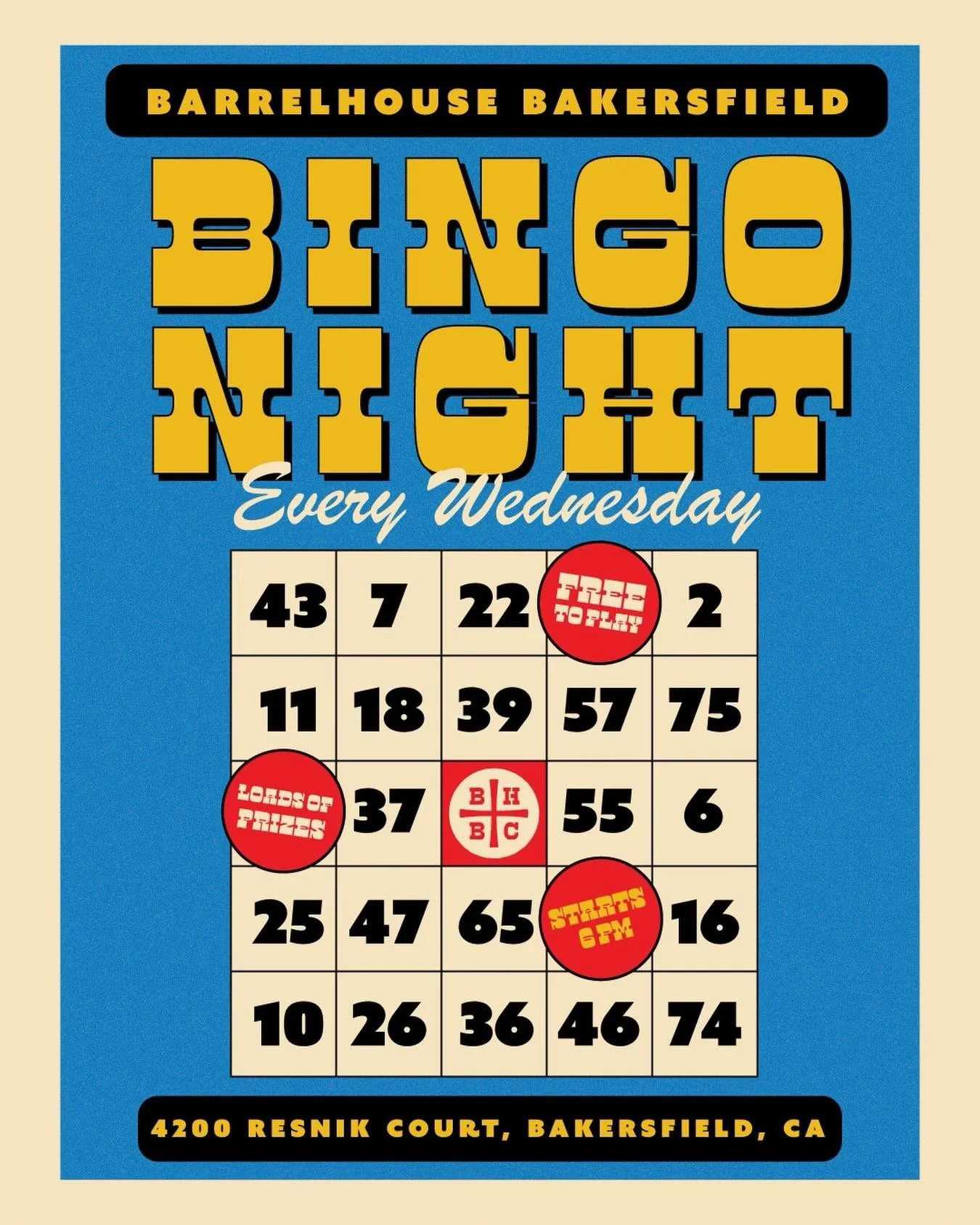 Bingo Night is here, Bakersfield 🎉

Starting tonight and rolling every Wednesday at BarrelHouse Bako! We&rsquo;re bringing midweek fun to the taproom. Bingo kicks off at 6 PM, it&rsquo;s free to play, and spots are first come, first served. We&rsquo
