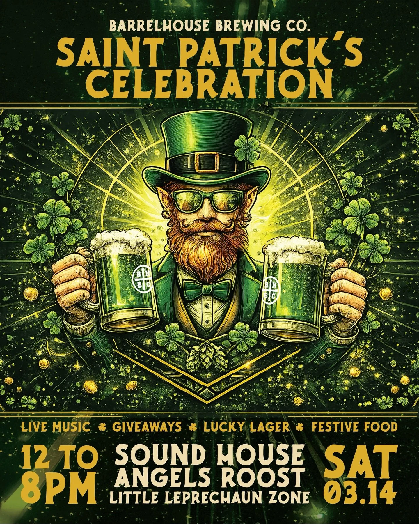 Green on. Pints up. Paso, it&rsquo;s go time. 🍀🍺

Saturday 3/14 from 12&ndash;8, BarrelHouse Brewing Co. is throwing down for St. Patrick&rsquo;s Day &mdash; packed taproom, festive beer flowing, all ages welcome, and the little ones get their own 