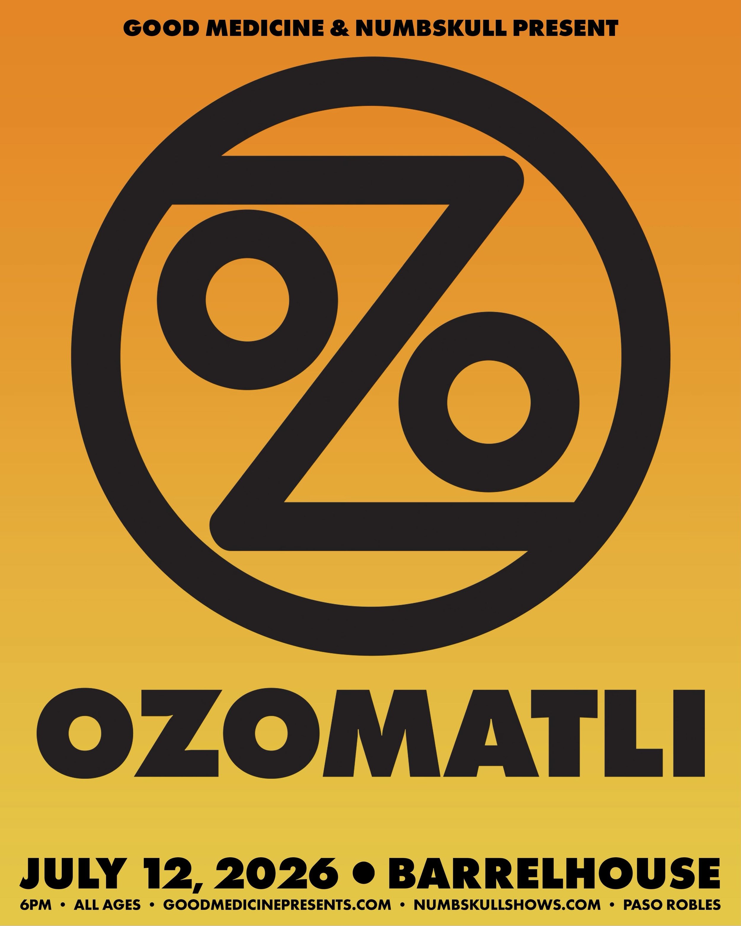 Ozomatli is bringing the heat to the BarrelHouse Amphitheater 🌴🔥

A full-on fusion of Latin, funk, reggae, hip-hop, and rock hits Paso Robles for one massive summer night under the lights. If you&rsquo;ve ever seen Ozomatli live, you already know t