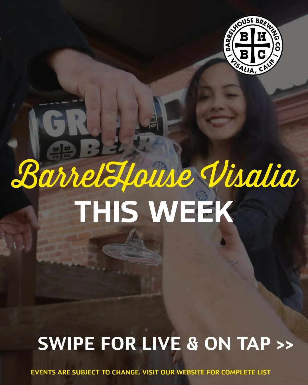 🍻 Another week of good times is on tap.

We&rsquo;ve got a full lineup of live music, cold beer, and summer vibes waiting for you at the taproom.

🎶 Live music throughout the week
🍺 Fresh beer flowing from the taps
🥫 To-go beers ready for your ne