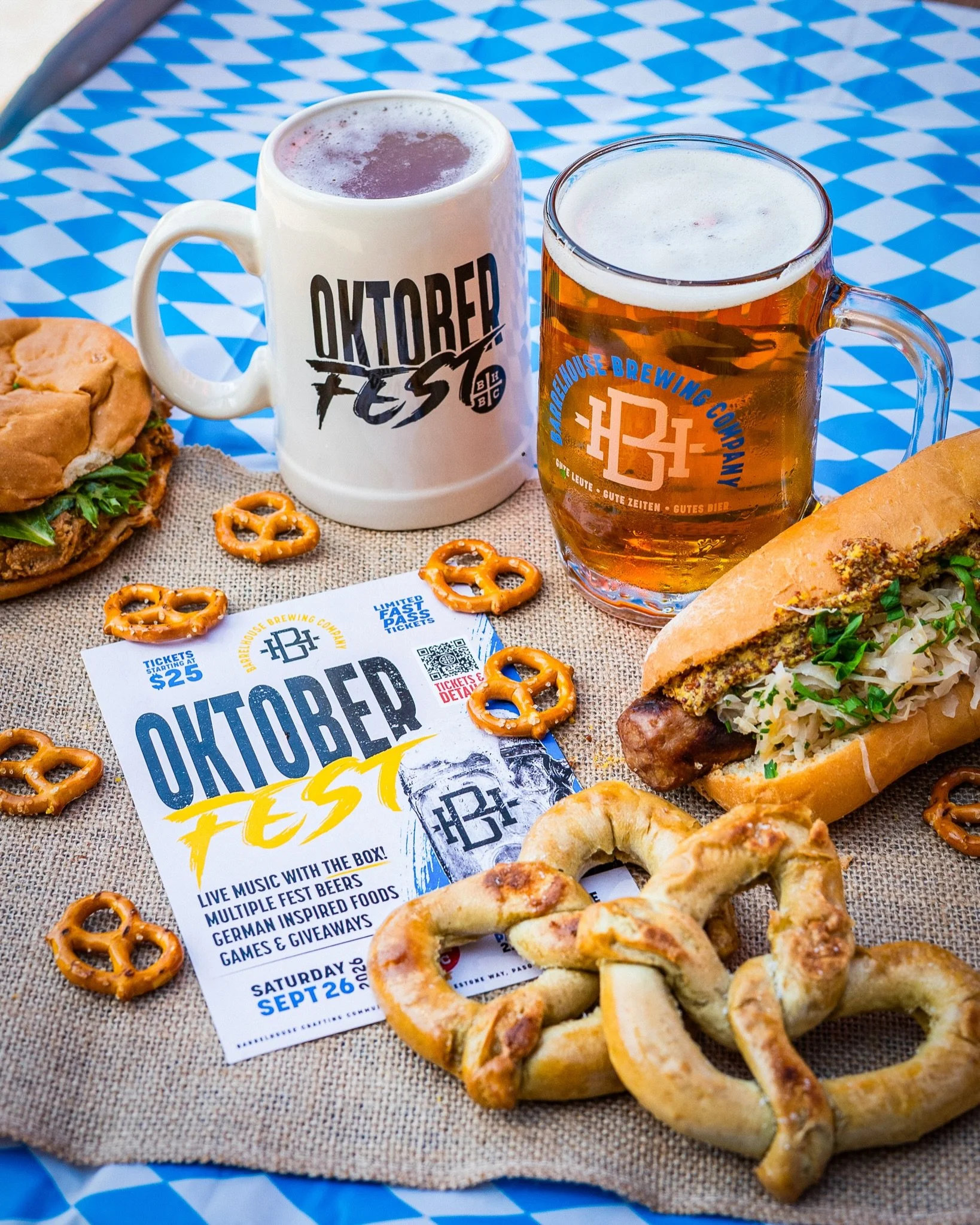 The beer was already worth coming for. Then @smash_n_roll_ made this menu. 🔥 

Oktoberfest at BarrelHouse means cold steins, live music, good people and a full German-inspired menu from Smash N Roll to go with it.

Pork Schnitzel-wich. Smoked Bavari