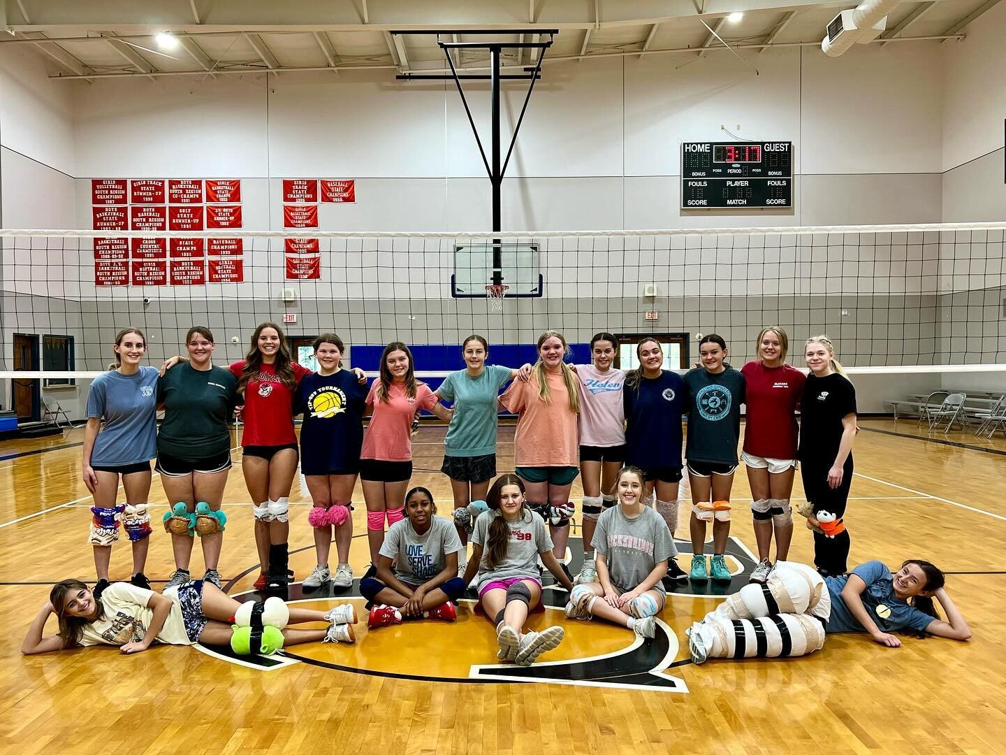 Anything but knee pads practice for these Lady Saints.

Join us Thursday at 5:30pm for our last home game (pink out) and to honor our senior, Harleigh Dearth. MS goes to state this weekend!! Let&rsquo;s cheer them on!

#webynetogerher #BCSvolleyball 