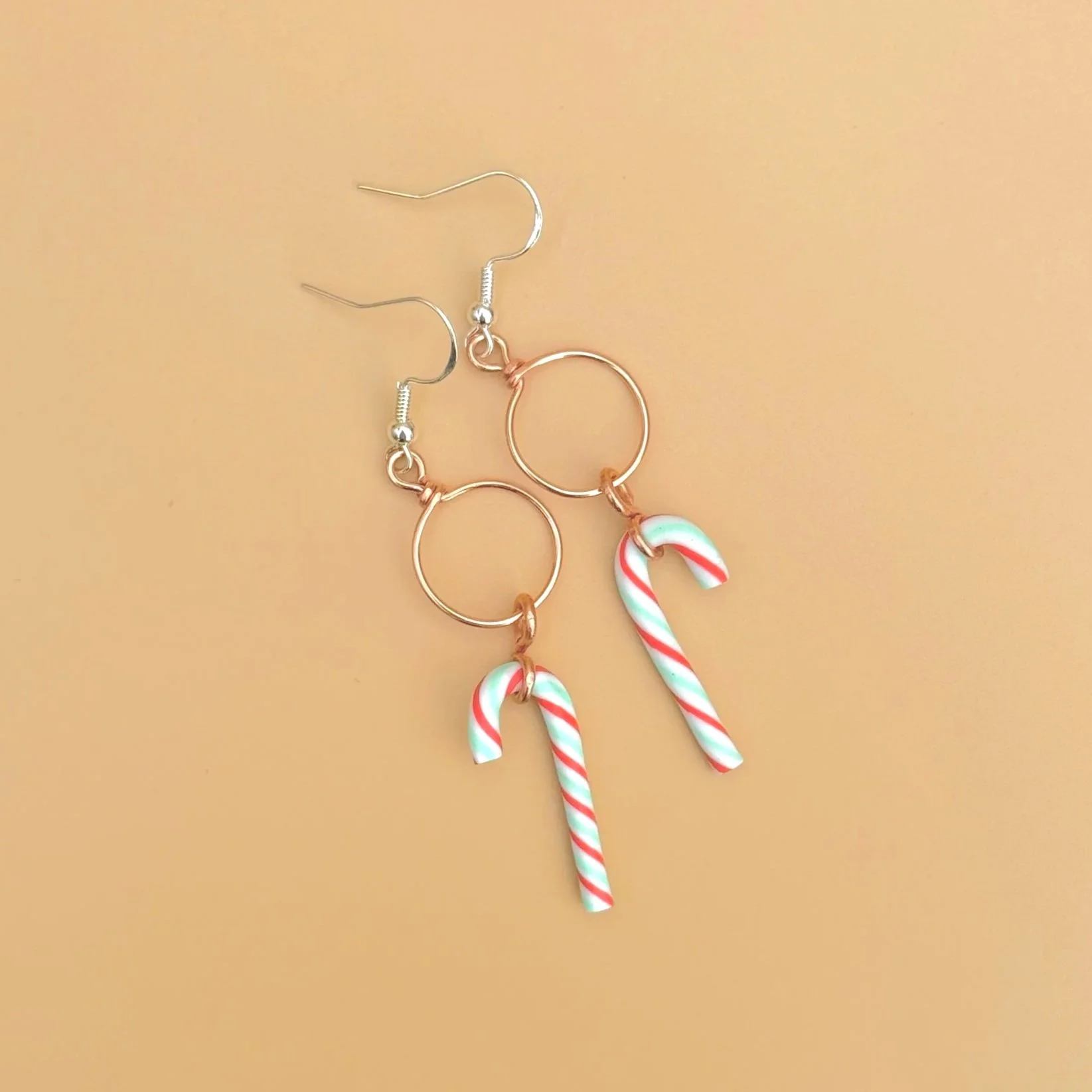 CHRISTMAS Candy Cane Mini Hoops