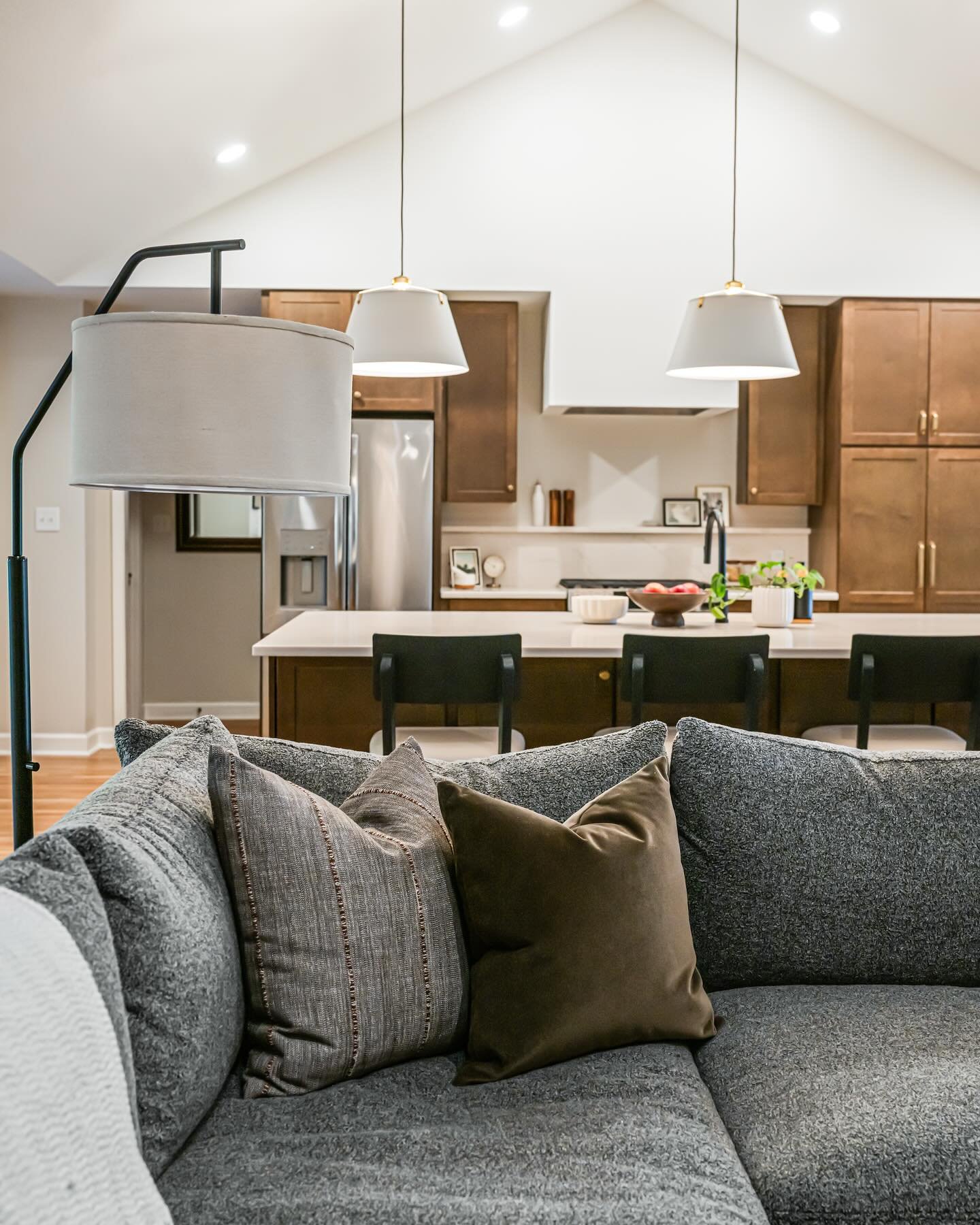 Photos of this East Asheville project in my inbox today makes for a happy Friday! Have loved working with these clients to turn a dated and boxed-in kitchen with some crazy angles into an open concept with some personality ✨ and once again I&rsquo;m 