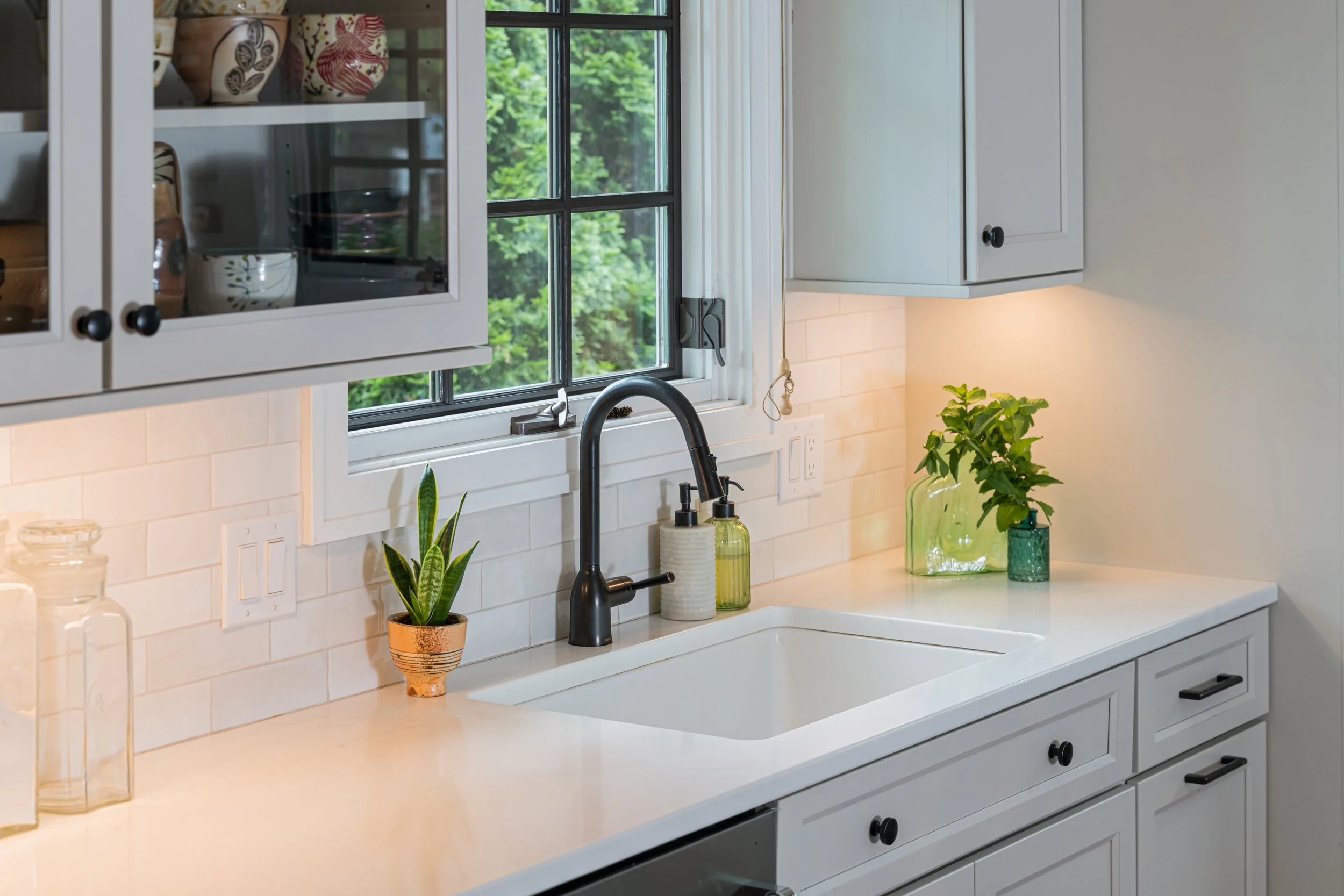 Photo by Ryan Theede Photography - Modern colorful cottage kitchen - Asheville, NC Interior Design