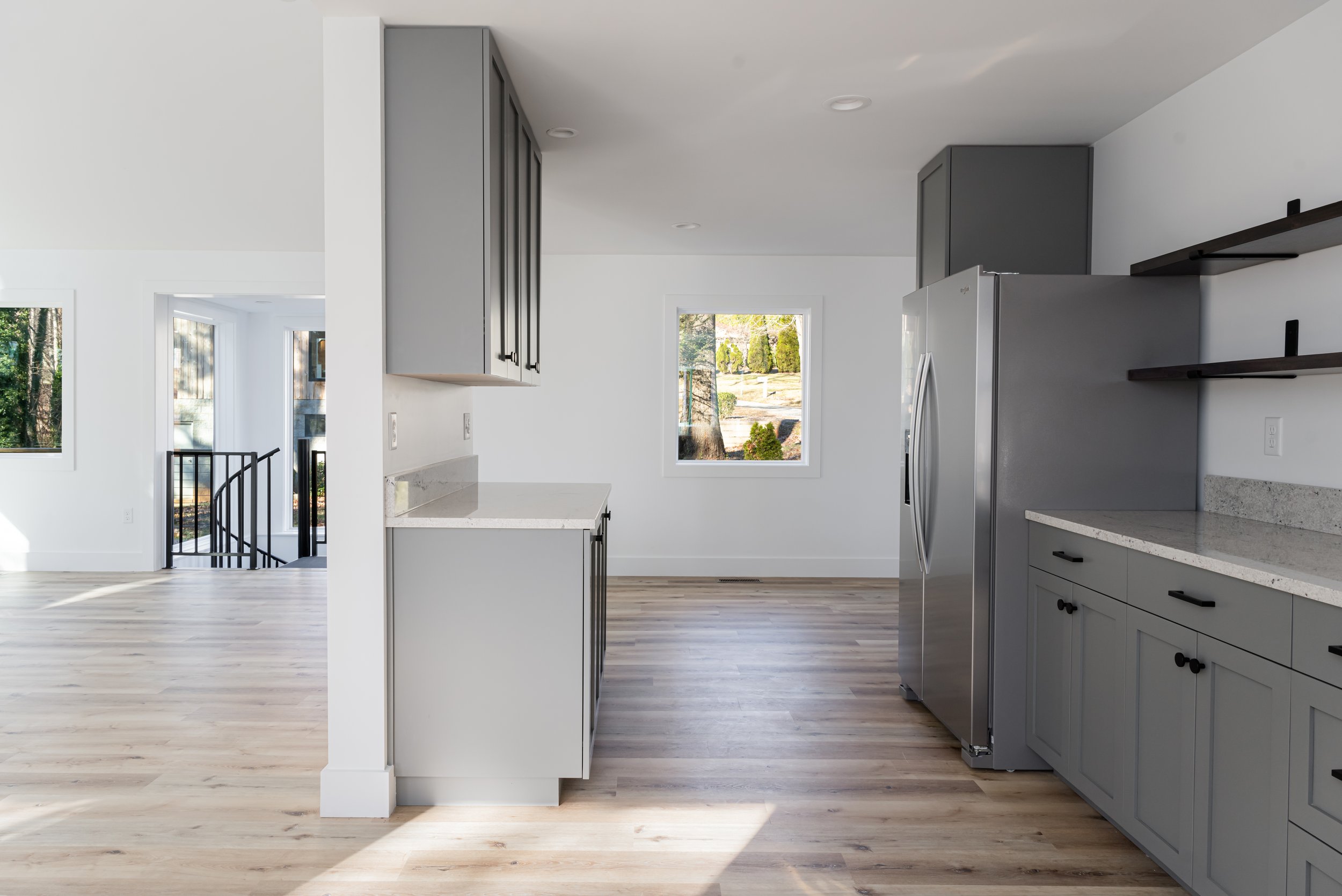 Asheville Interior Design - Modern Open Concept Grey Kitchen
