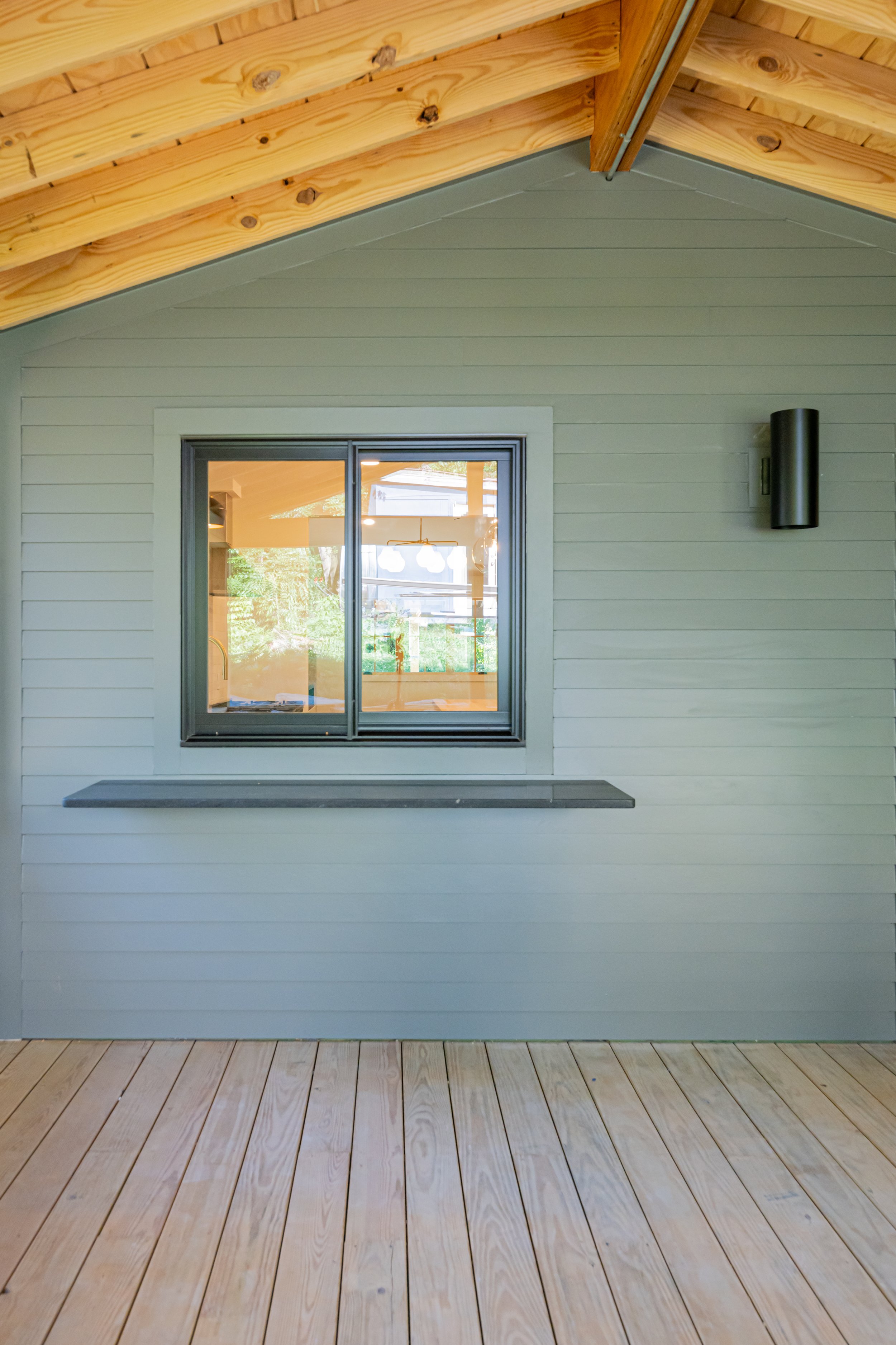 Construction by Lobo Builders - Photo by Ryan Theede Photography - Asheville Interior Design - Bungalow Renovation - Kitchen Passthrough Window