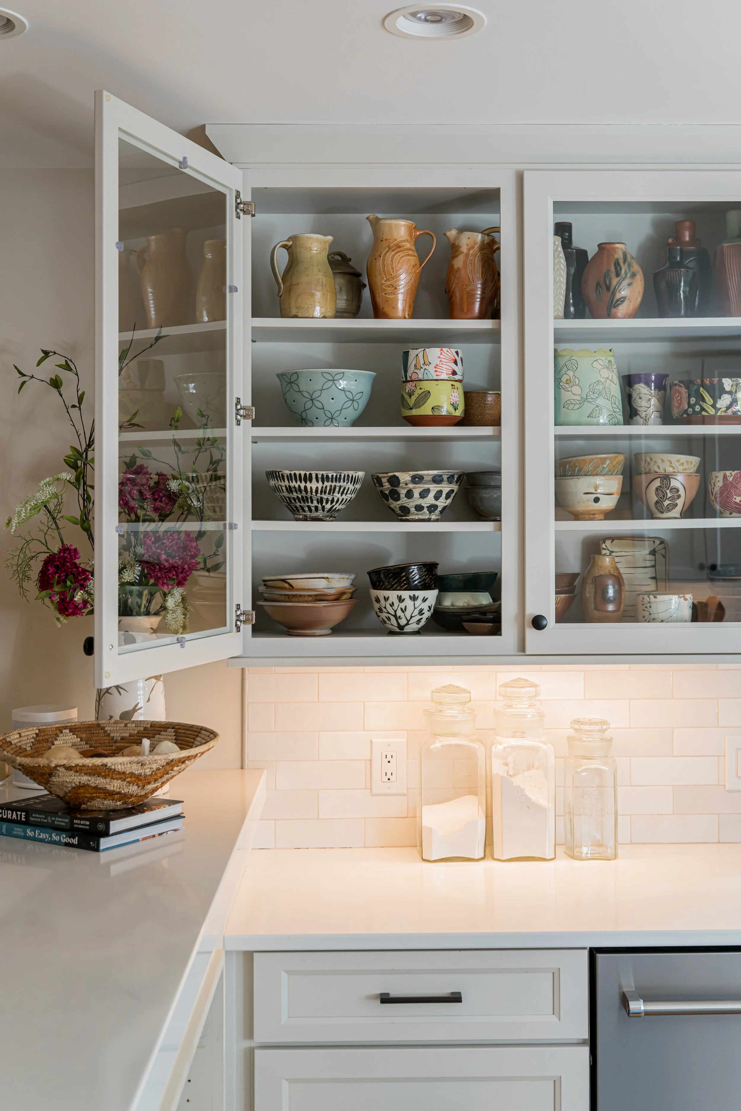 Photo by Ryan Theede Photography - Modern colorful cottage kitchen - Asheville, NC Interior Design