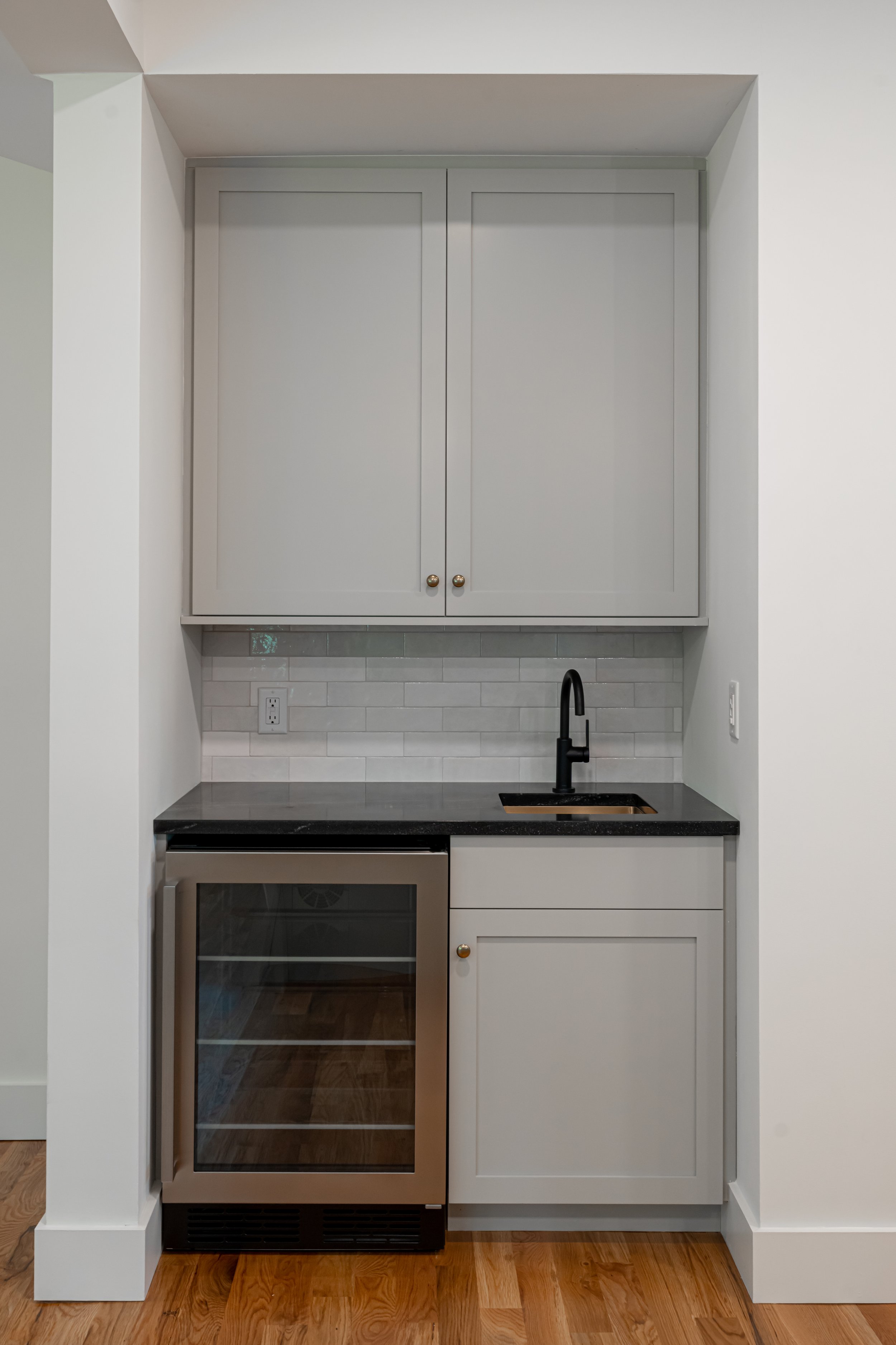 Construction by Lobo Builders - Photo by Ryan Theede Photography - Asheville Interior Design - Modern Bungalow - Kitchen Renovation - Bar Nook