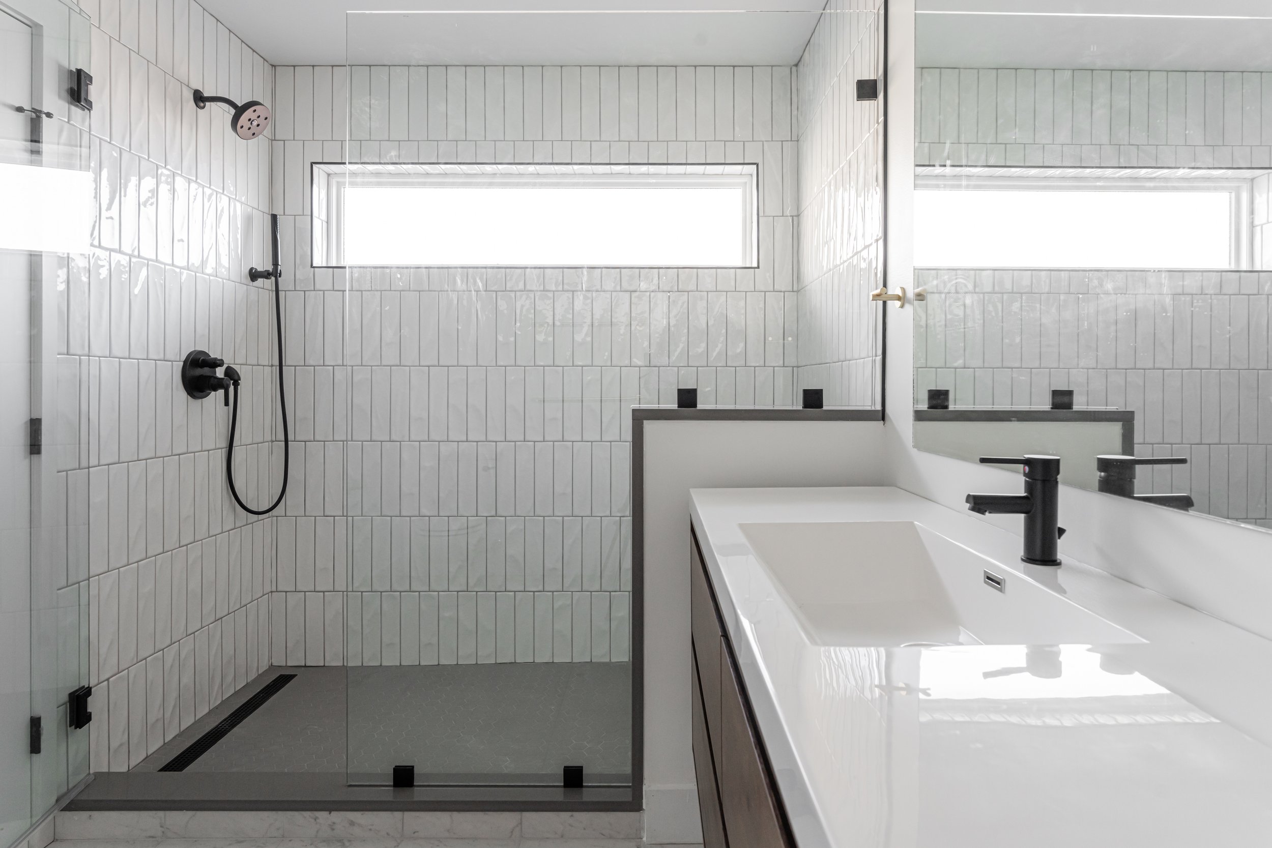 Asheville Interior Design - Modern Glass Shower Minimalist
