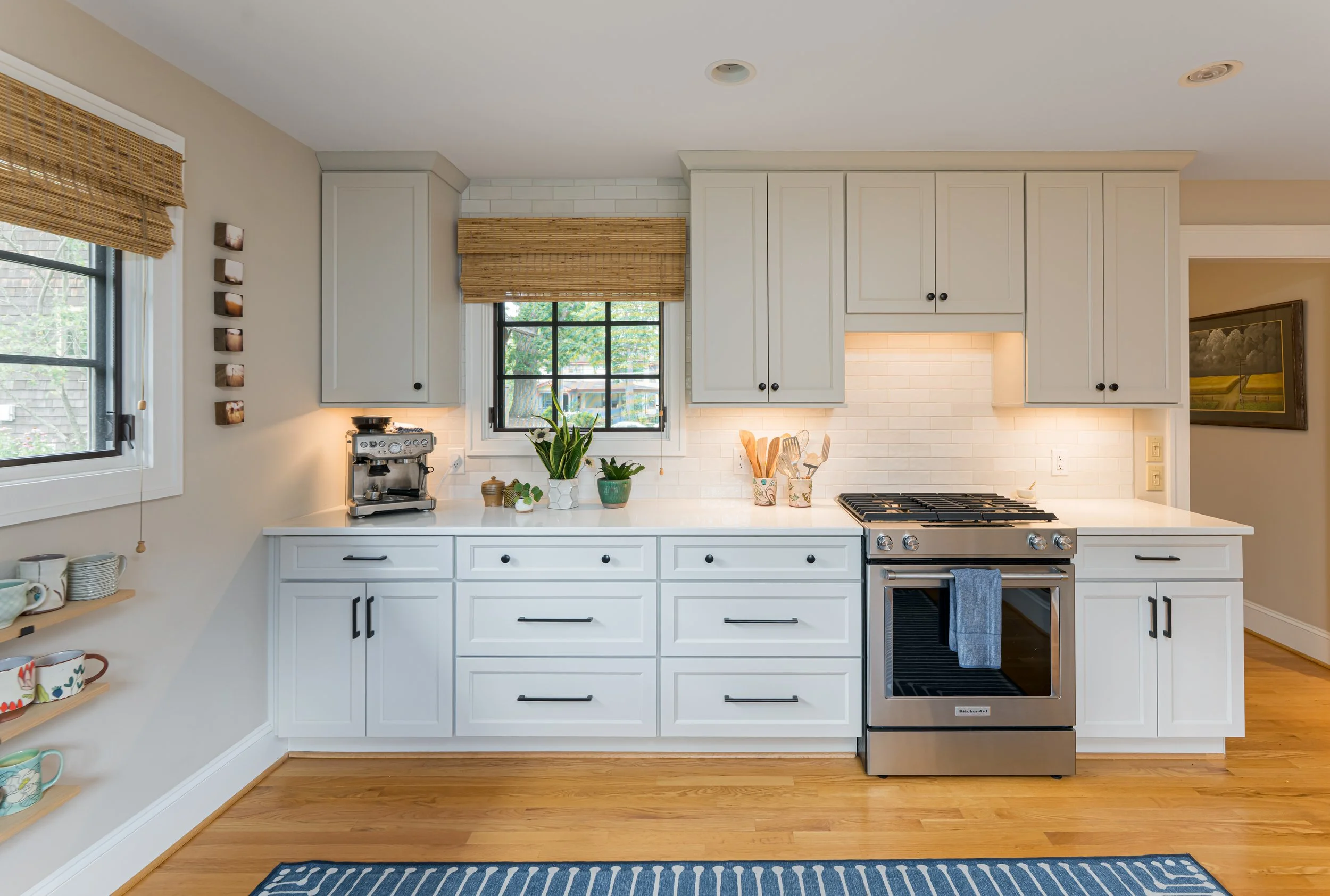 Photo by Ryan Theede Photography - Modern colorful cottage kitchen - Asheville, NC Interior Design