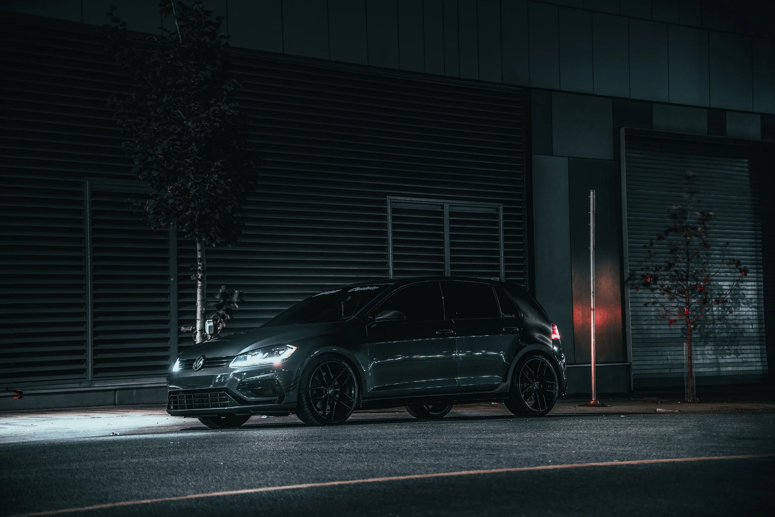 Volkswagen Golf parked outside Rogers Place in Edmonton, Alberta | Edmonton automotive photographer DarkShark Media