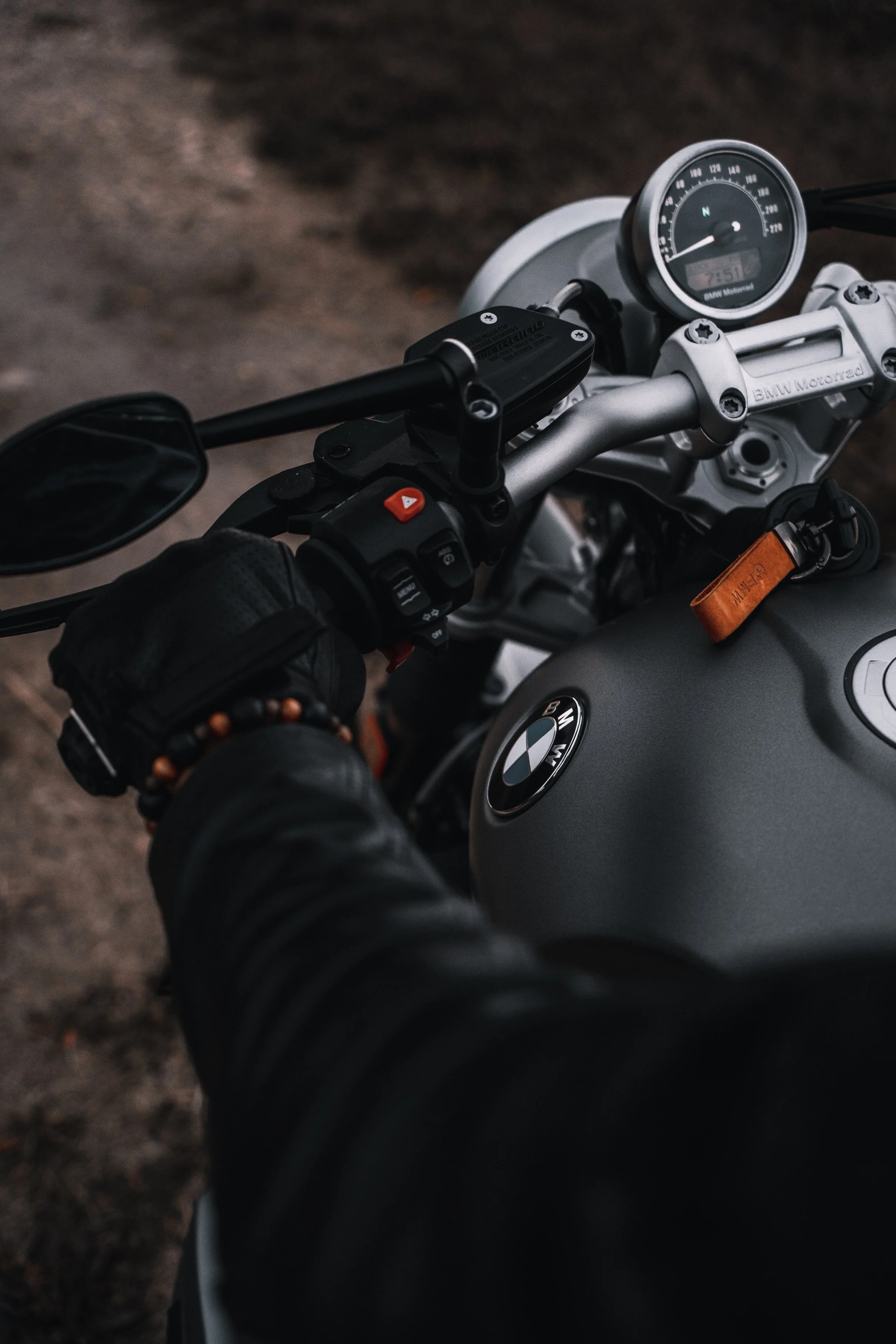 Grabbing motorcycle handlebars | Edmonton motorcycle photographer DarkShark Media