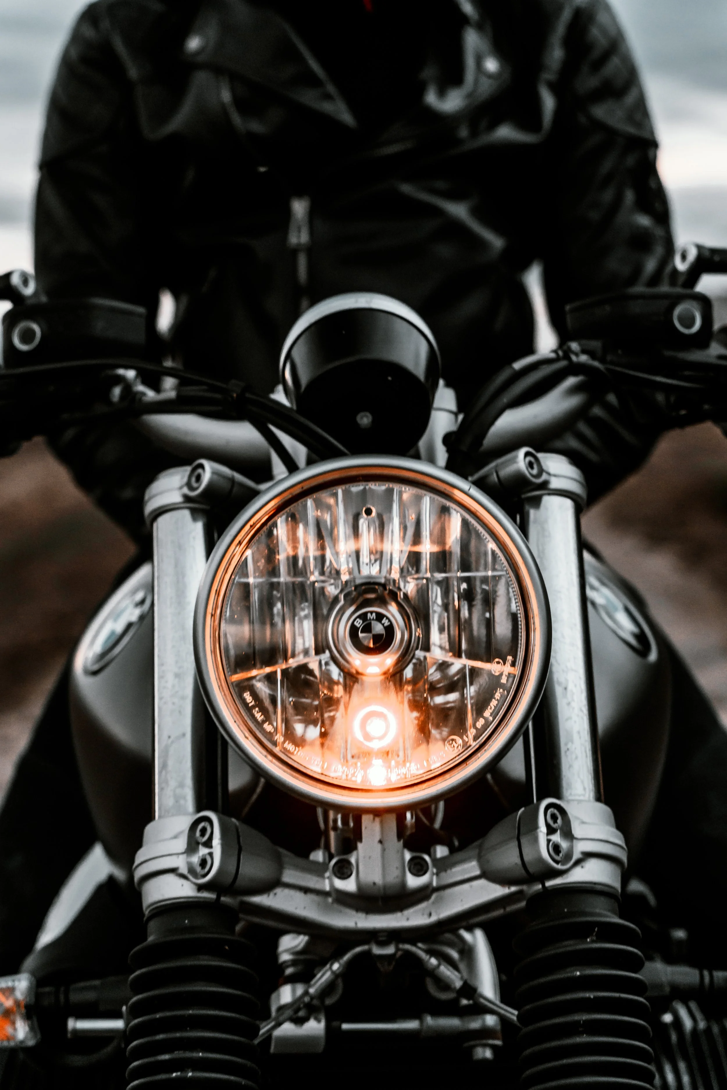 Motorcycle headlight | Edmonton motorcycle photographer DarkShark Media