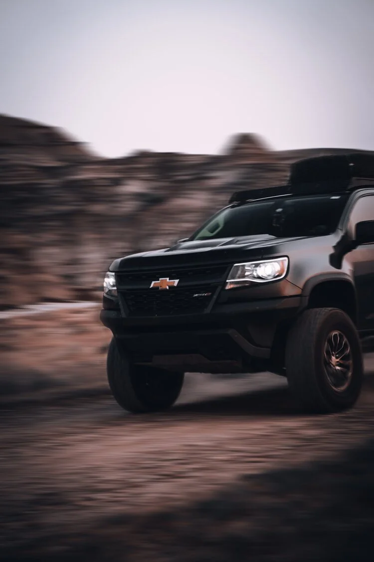 Chevrolet Colorado ZR2 off roading in badlands of Alberta | Edmonton automotive photographer DarkShark Media