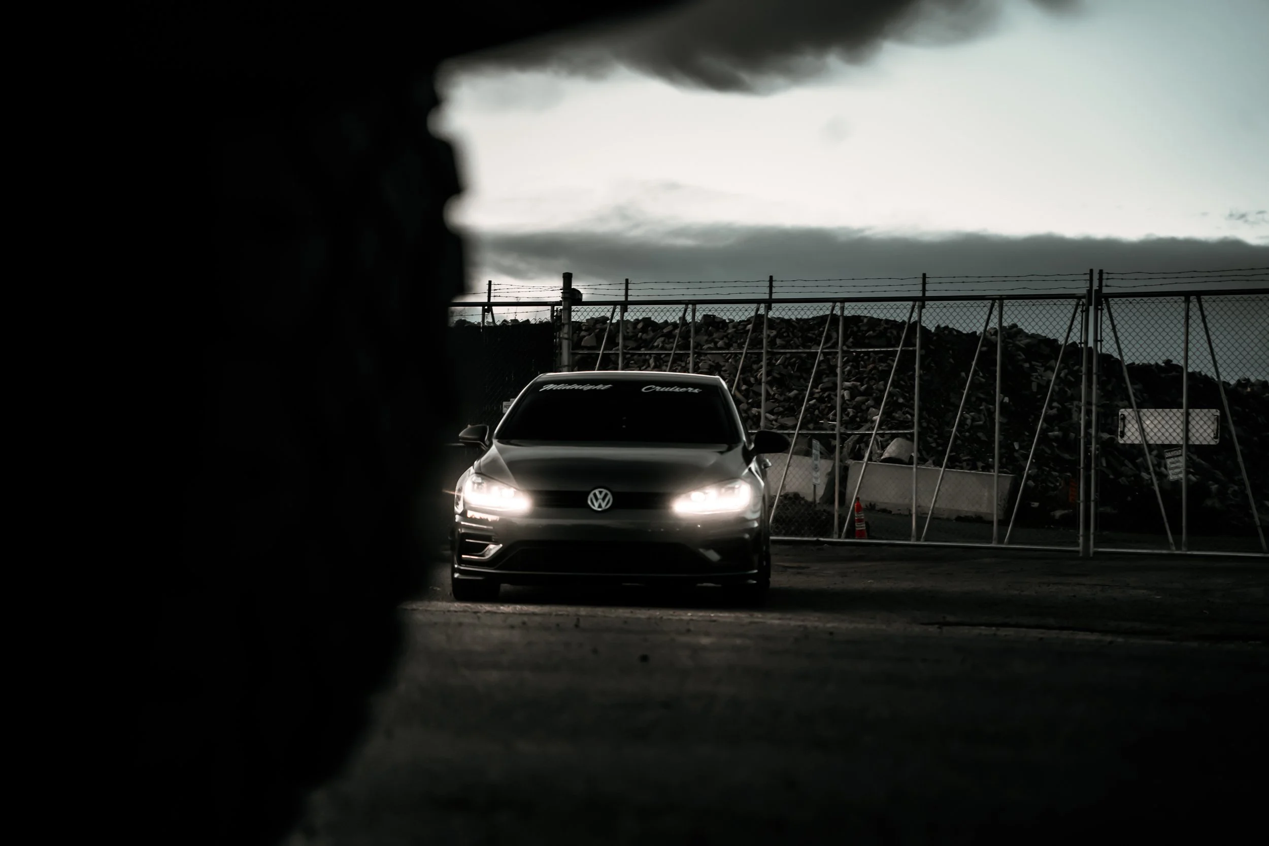 Volkswagen Golf in black and white | Edmonton automotive photographer DarkShark Media