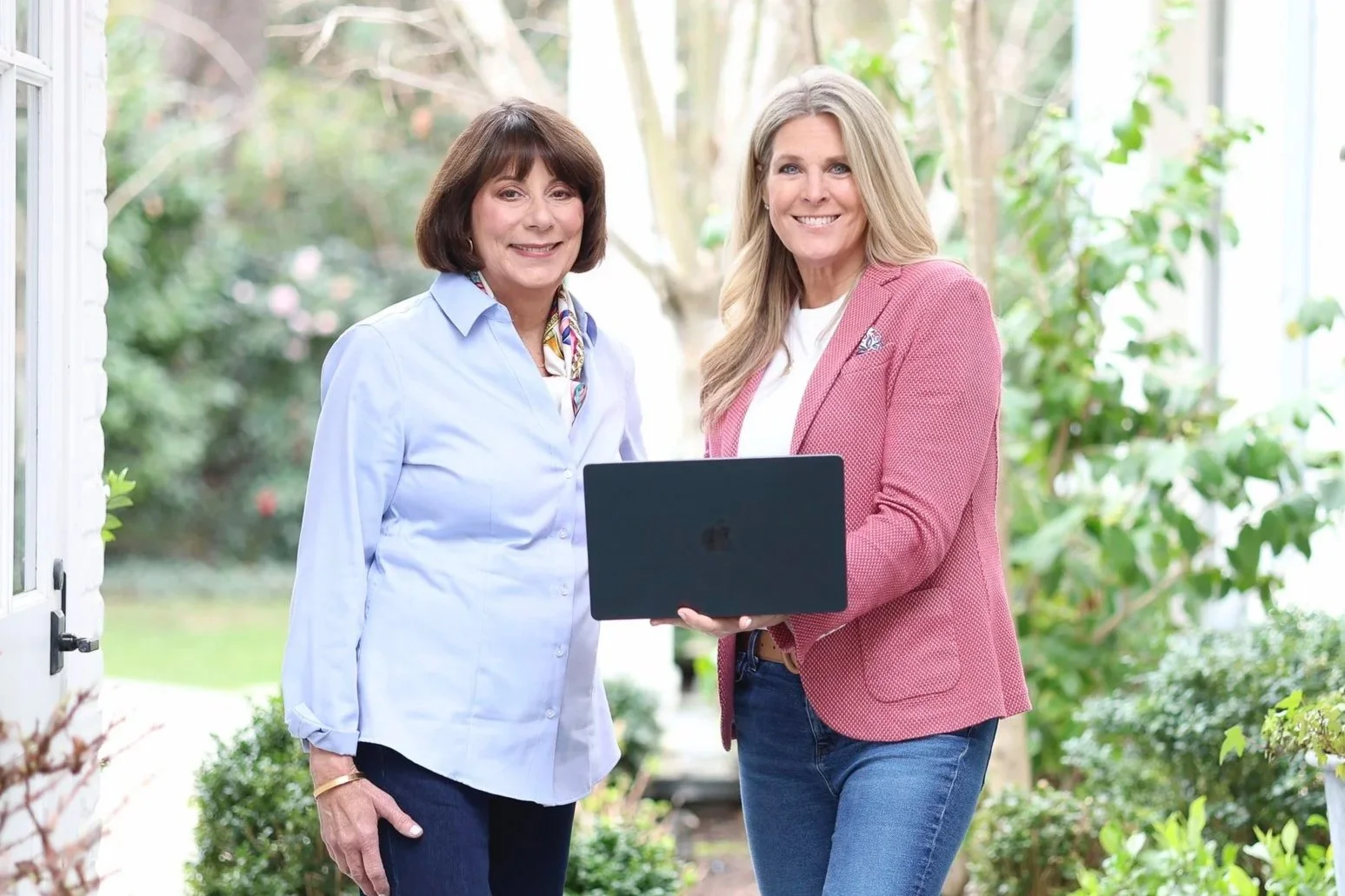 Mary Gilles and Sally Randall, partners in Gilles Randall Group. A luxury real estate experts covering Atherton, Menlo Park, Portola Valley and Woodside CA.