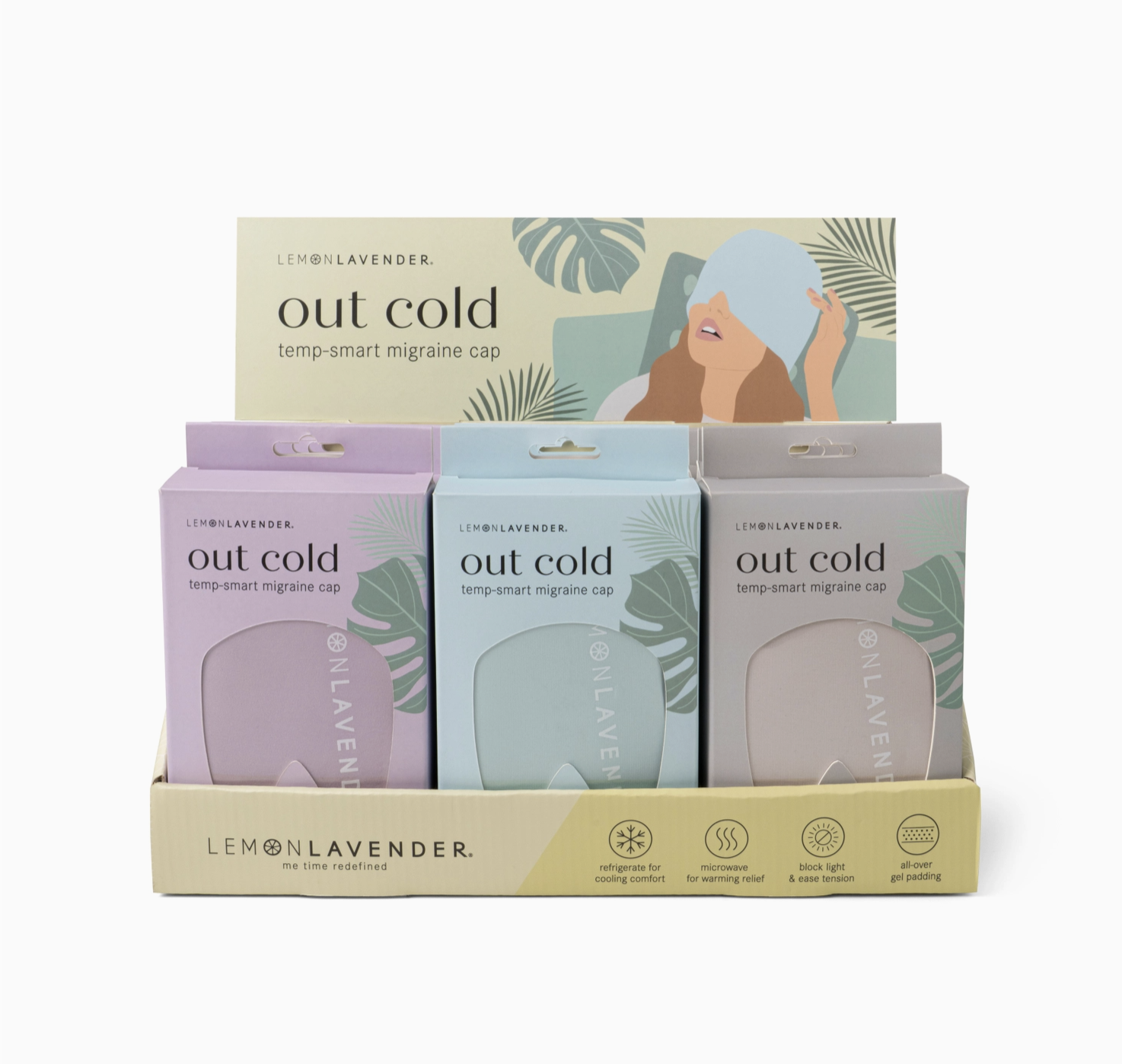 Lemon Lavender Out Cold Temp-Smart Migraine Cap