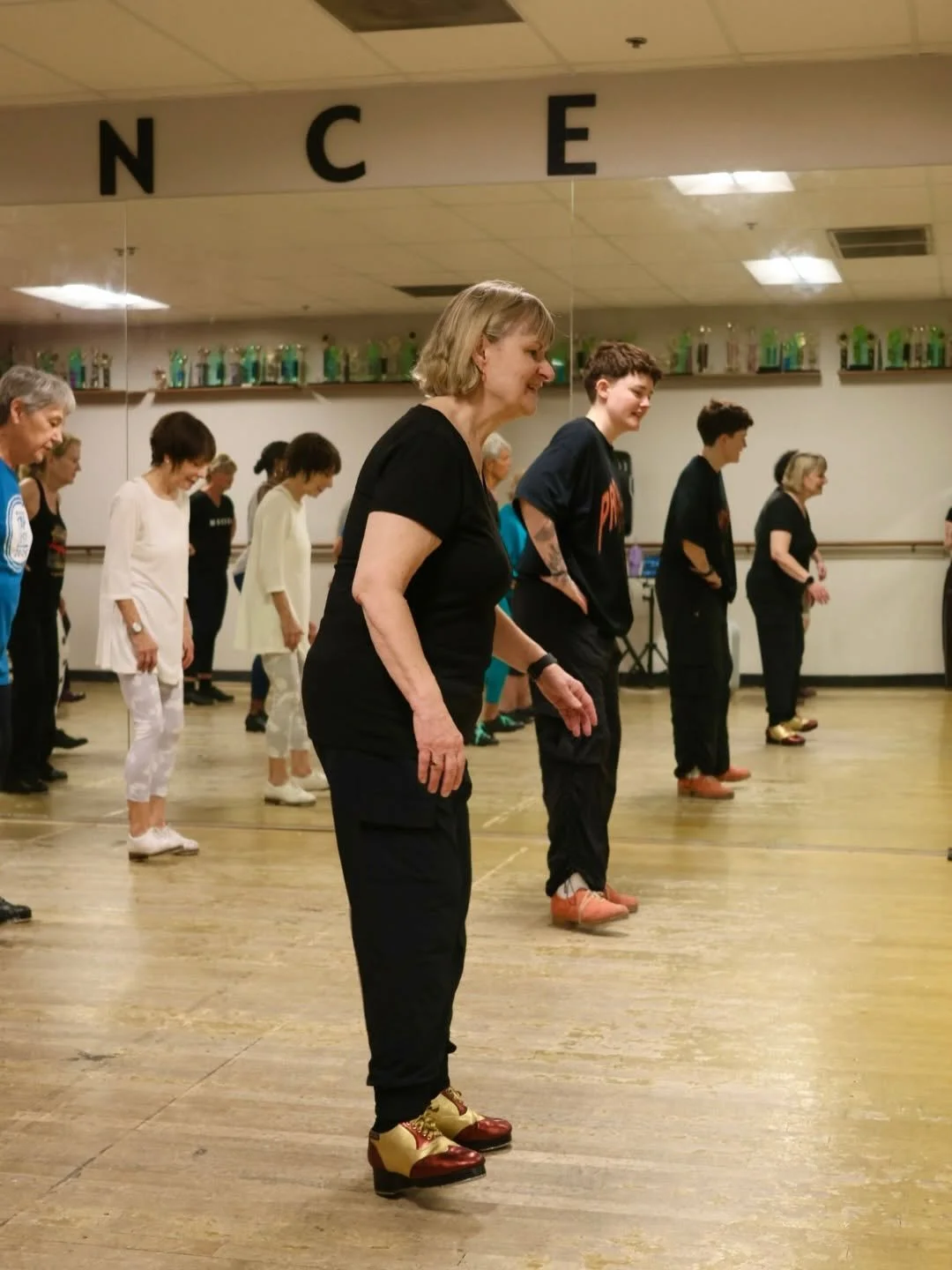 All age dancers at Phoenix Tap Festival taking class