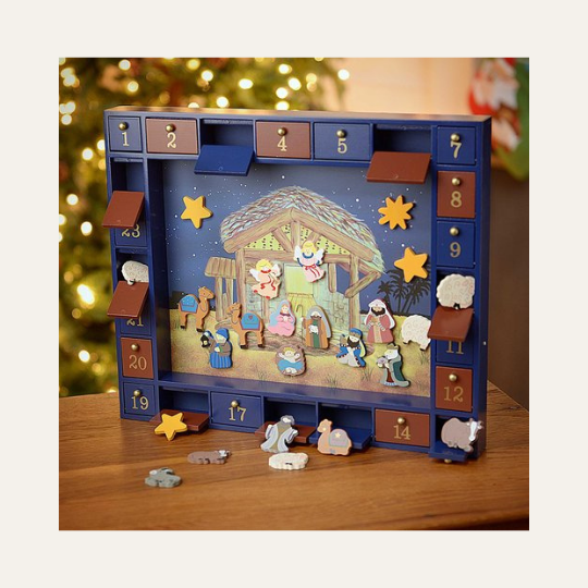 Kurt Adler J3767 Wooden Nativity Advent Calendar