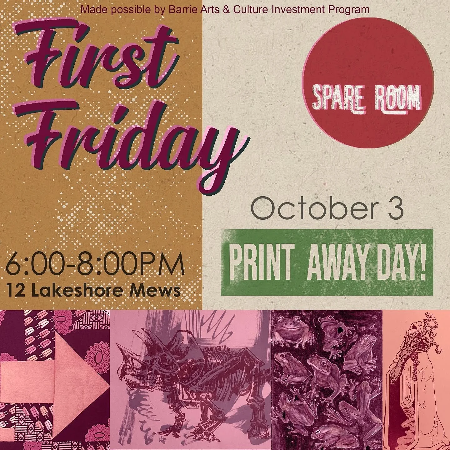 WE HAVE A SURPRISE! This month's First Friday taking place on October 3 will also be the debut of our next group exhibition- WANTED: Cowboy Culture Reimagined (more details coming soon)

📍12 Lakeshore Mews 
⏰️6:00-8:00

@citybarrie @creativebarrie @