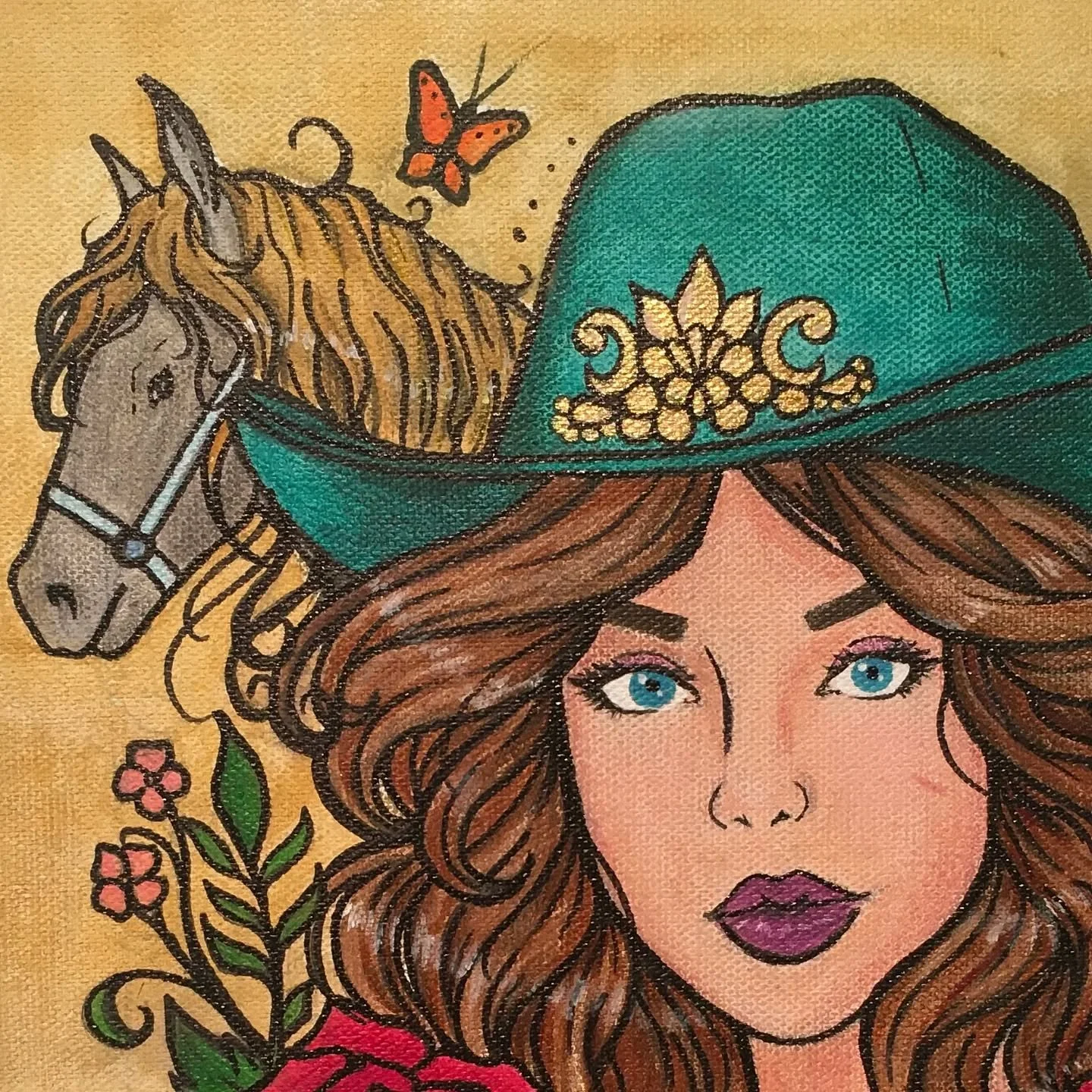 WANTED : Cowboy culture reimagined. Reception: October 31. 7PM. 📍12 Lakeshore Mews 

This week, I'll be posting sneak peeks of work in the show and statements from the artists:

&ldquo;Wild Prairie Rose&rdquo; reimagines cowboy culture through a len