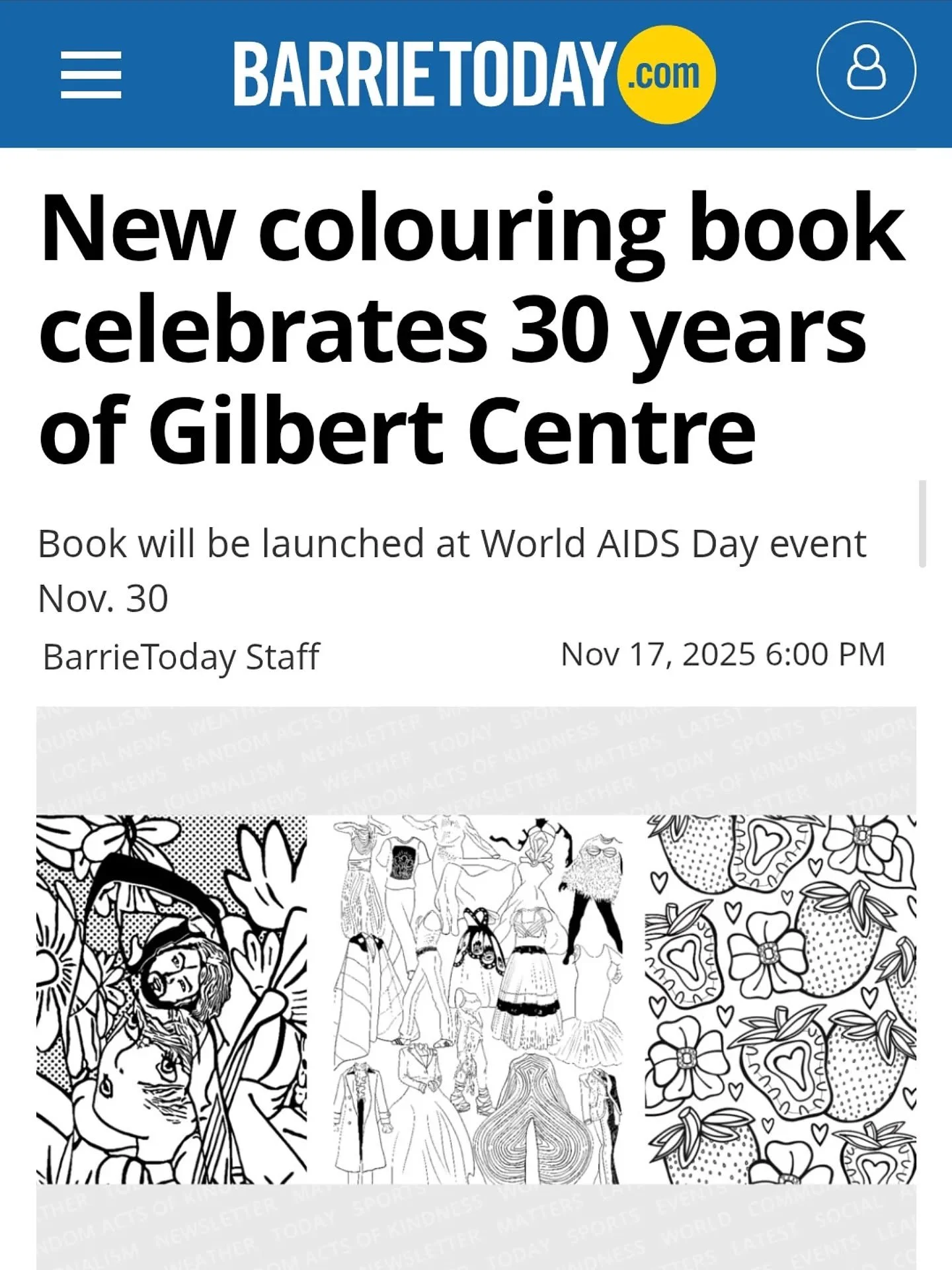 The @gilbert_centre  and the @maclarenartcentre collaborated to create a colouring book to celebrate and honor the 30th anniversary of the Gilbert Center. The project features 30 artworks by community members and local queer artists! Including 2 room