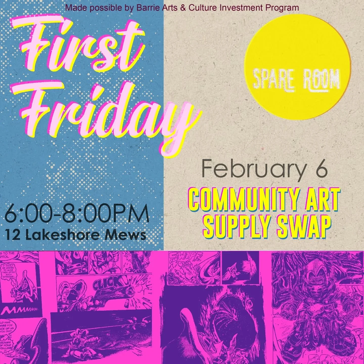 2 MORE DAYS. On February 6, the first 'First Friday' of 2026 will be a community Art Supply Swap.

If you are just interested in donating, you can drop off at any time between 8am-3pm. Swap hours are from 6-8pm. All remaining supplies are going to lo