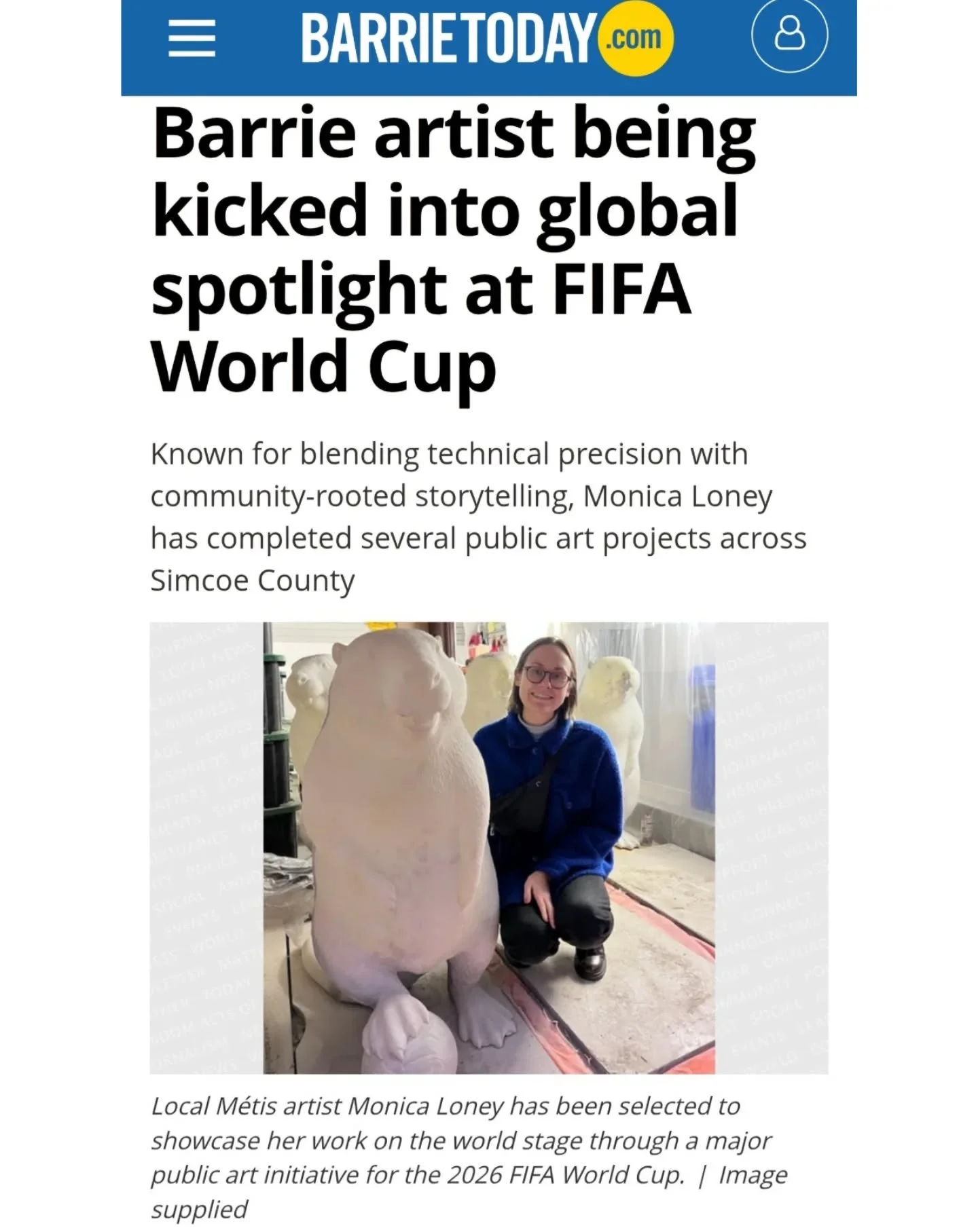 Congratulations @beautifully.monica on this spectacular achievement! You may recognize her work from countless public art projects around simcoe county her art will now be on a global stage as she was selected for a major public art initiative for th