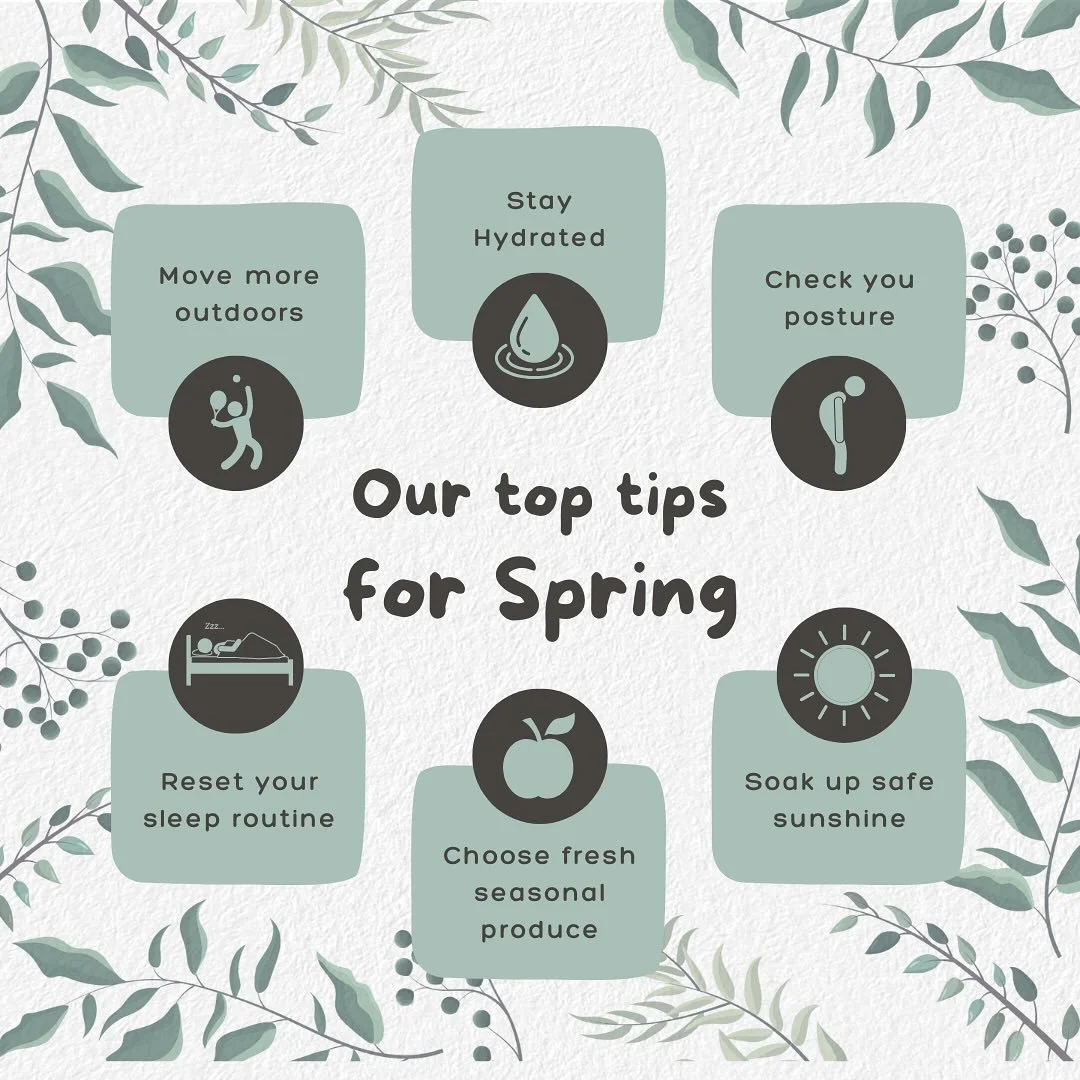 🌼 Spring is the perfect time for a reset! As the days get longer and brighter, it&rsquo;s a great opportunity to freshen up your health routines.

Here are a few easy tips to help you feel your best this season:

🌞 Soak up safe sunshine &ndash; A l