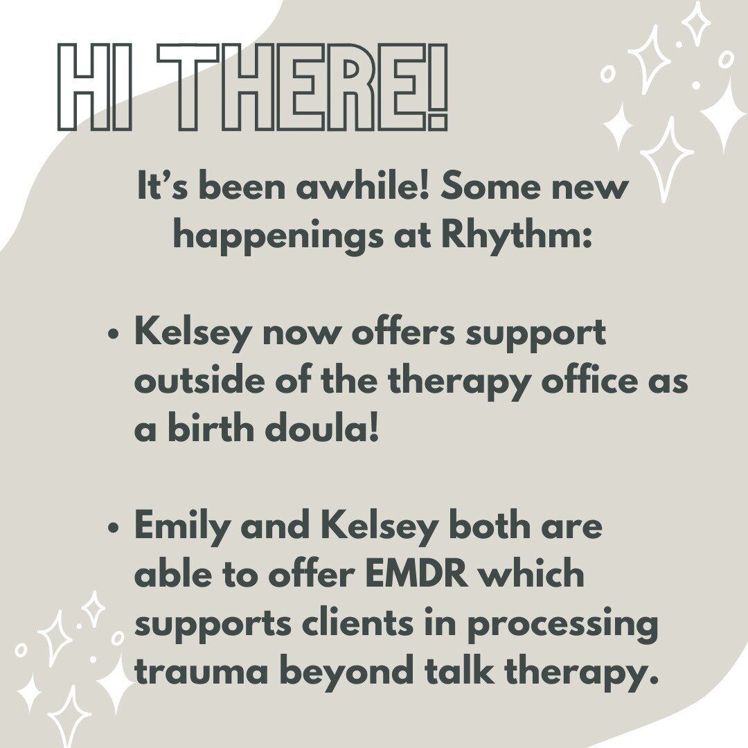 Sorry we've been MIA, but we've been busy! 🌱 Some updates to share with you: Rhythm &amp; Wave Therapy is now located at the Lowry Rose Building in Minneapolis - we've taken the time to make the space cozy and reflect our personalities (i.e. weighte