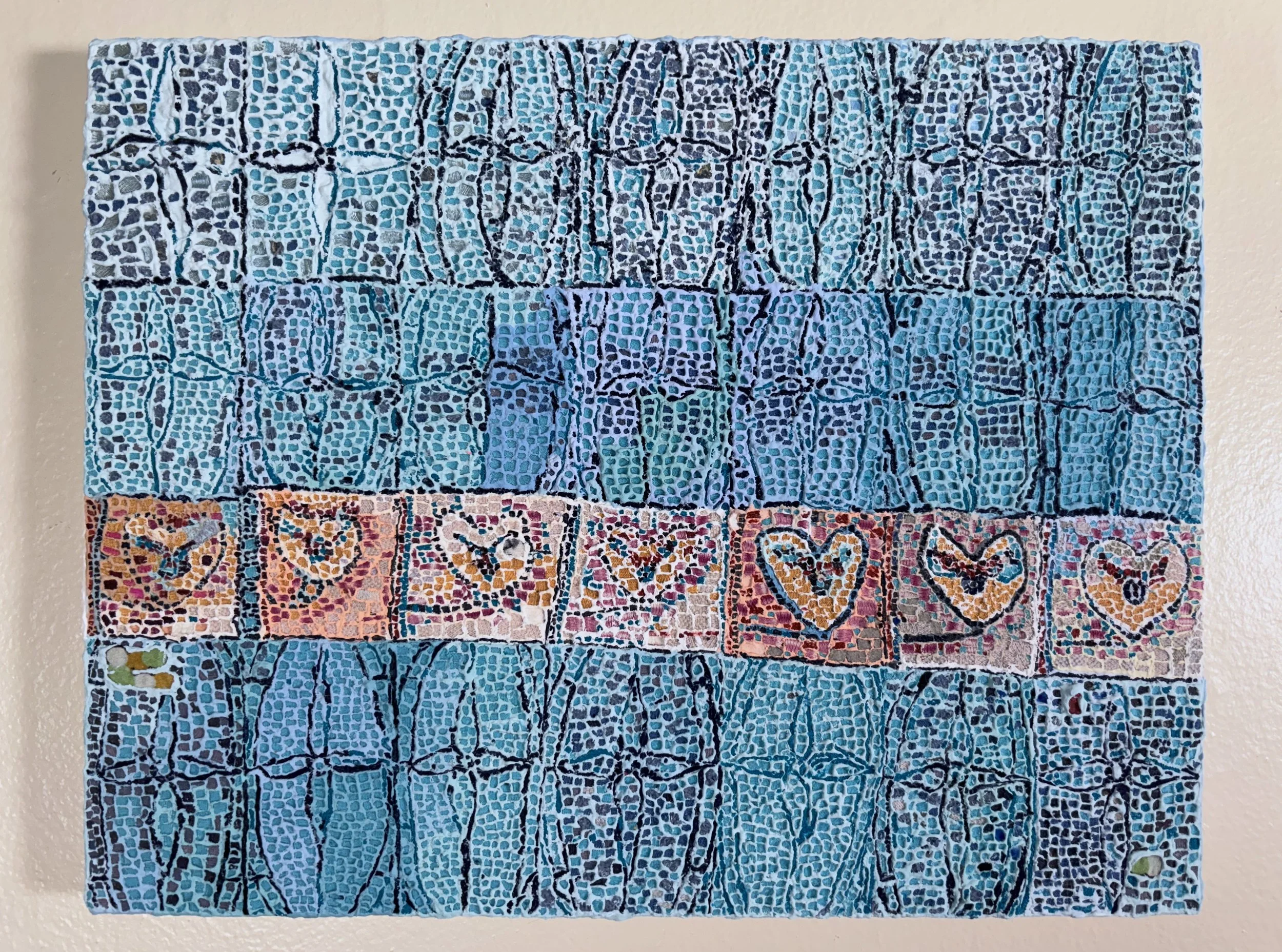 Carrie Adamson
Stair Runner With Frosted Glass Door, 2024
Spackling, acrylic, fabric
11 x 14 in