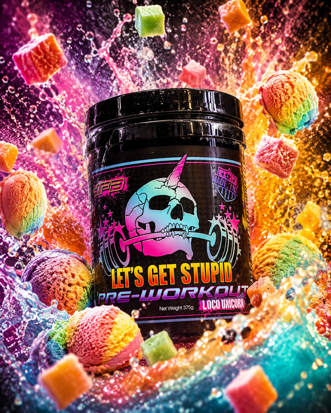Let's Get Stupid Pre-Workout - Loco Unicorn Flavor