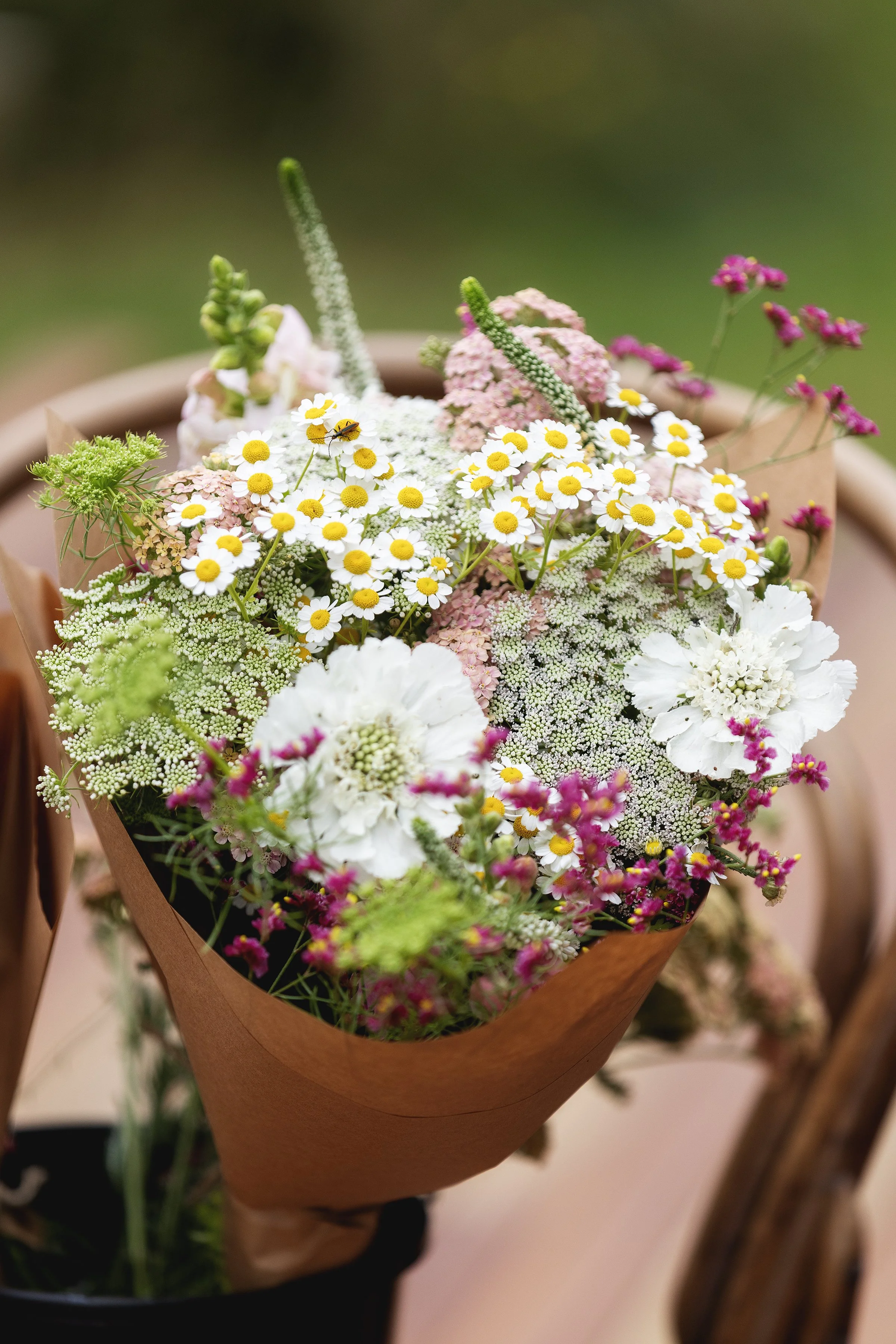 mixed seasonal flower bouquet